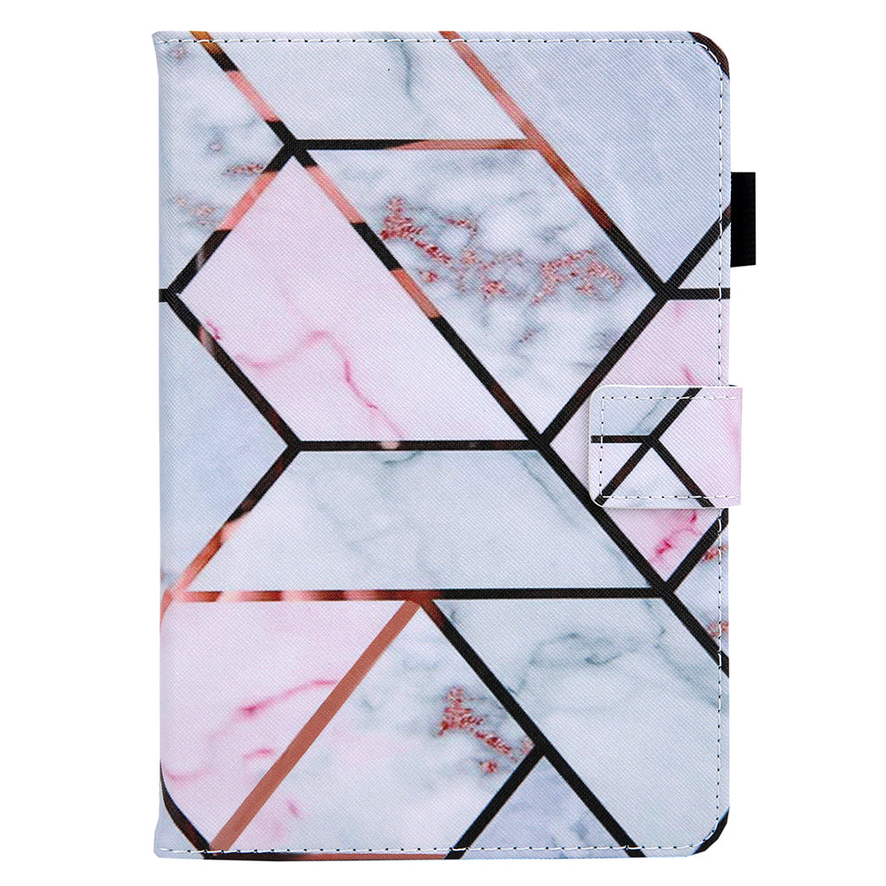 Uniqkart for Amazon Fire Max 11 Stand Tablet Leather Case Cross Texture Card Holder Pattern Printing Cover - Splicing