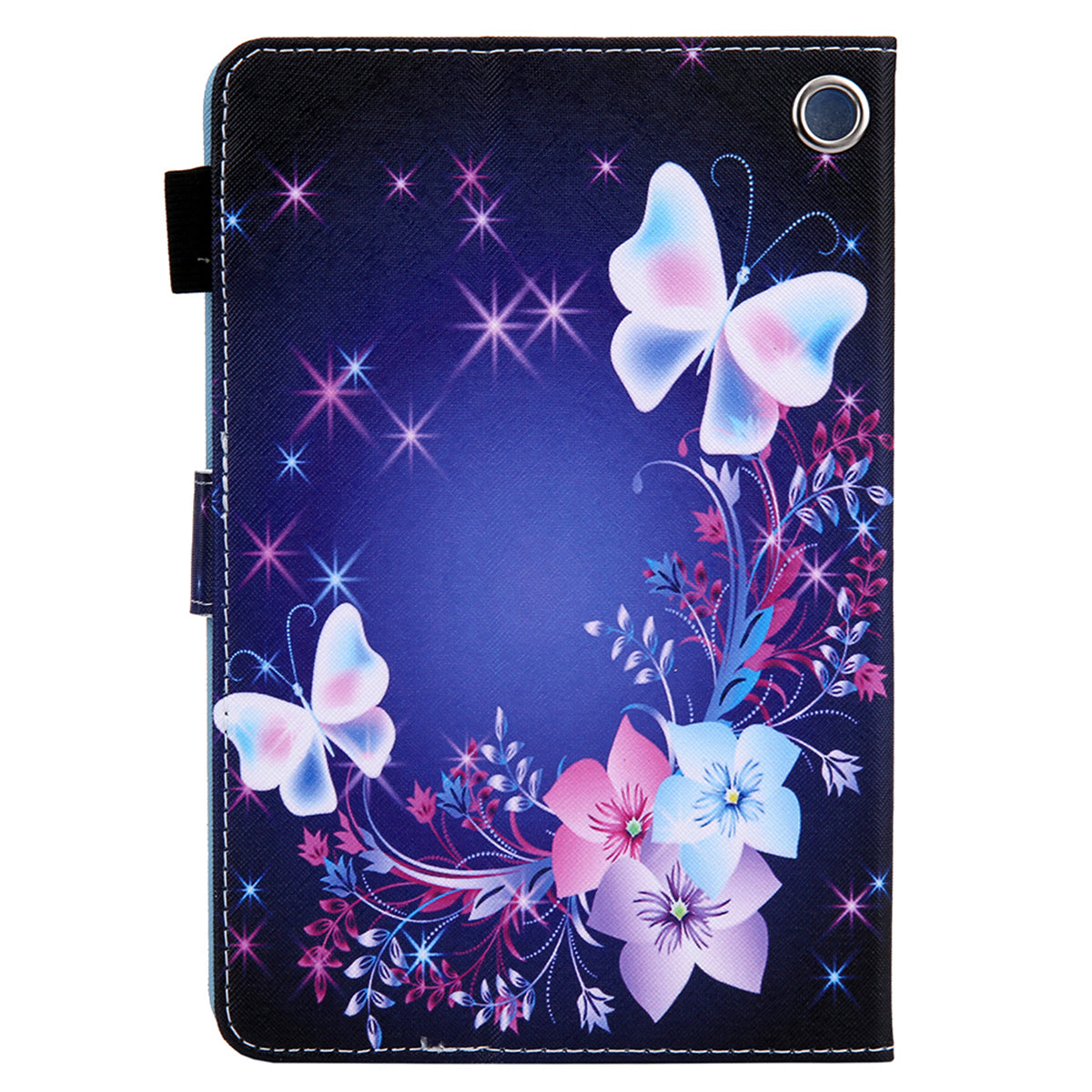 Uniqkart for Amazon Fire Max 11 Stand Tablet Leather Case Cross Texture Card Holder Pattern Printing Cover - Sparkling Butterfly