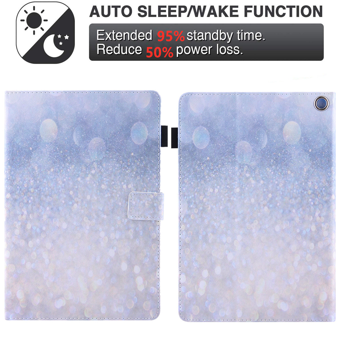 Pattern Printing Card Slot Tablet Case for Amazon Fire Max 11 PU Leather Folio Flip Cover with Stand - Glitter Sand