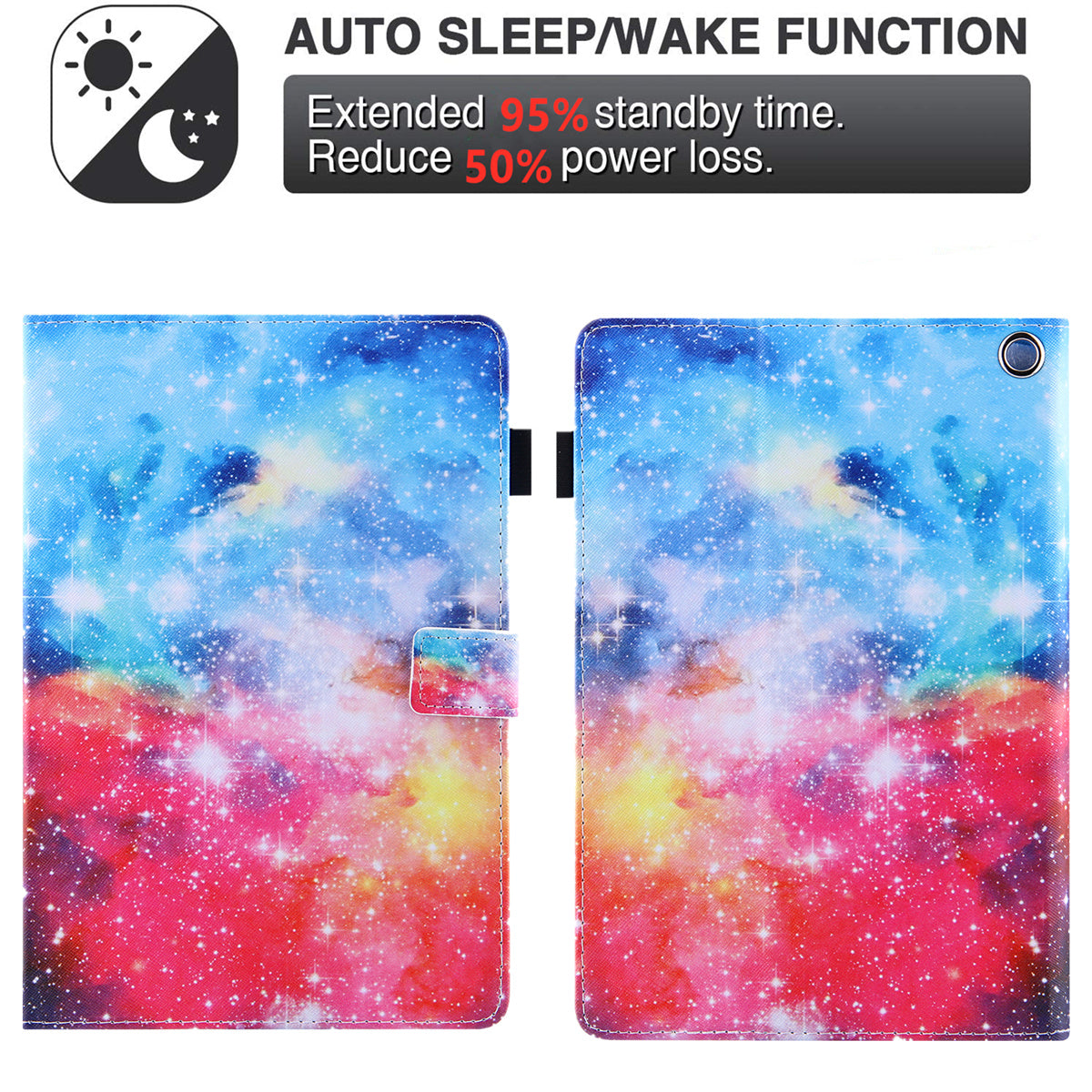 Pattern Printing Card Slot Tablet Case for Amazon Fire Max 11 PU Leather Folio Flip Cover with Stand - Beautiful Night Sky