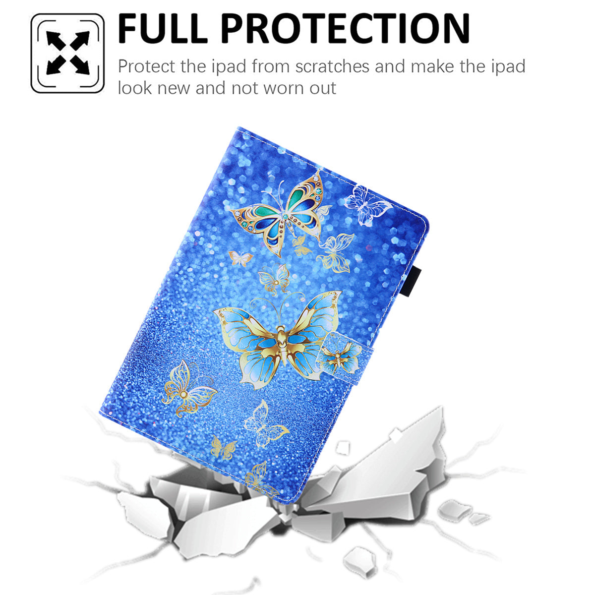 Pattern Printing Card Slot Tablet Case for Amazon Fire Max 11 PU Leather Folio Flip Cover with Stand - Gold Butterfly