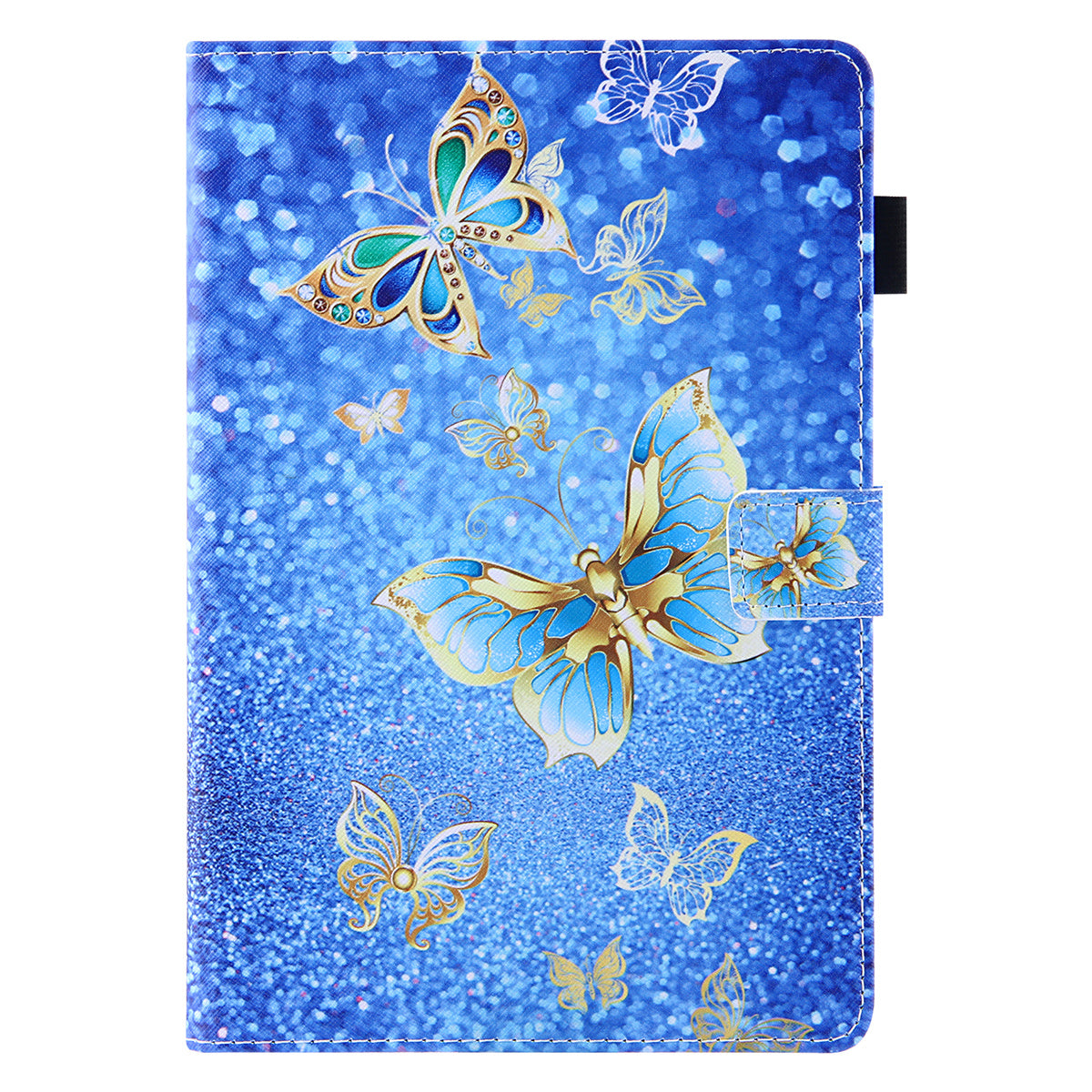 Pattern Printing Card Slot Tablet Case for Amazon Fire Max 11 PU Leather Folio Flip Cover with Stand - Gold Butterfly