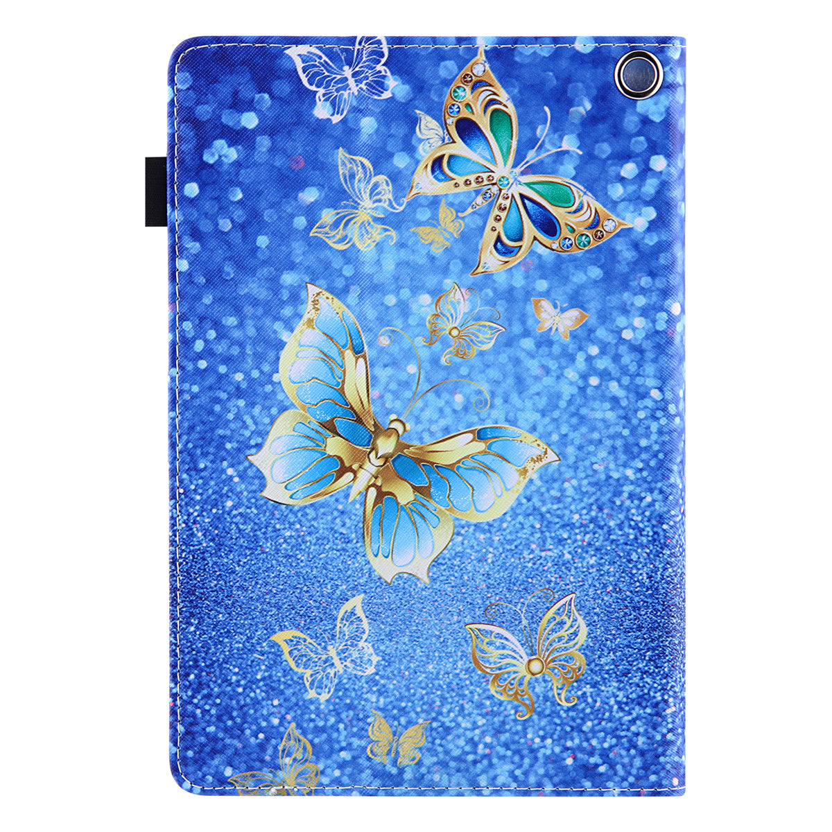 Pattern Printing Card Slot Tablet Case for Amazon Fire Max 11 PU Leather Folio Flip Cover with Stand - Gold Butterfly