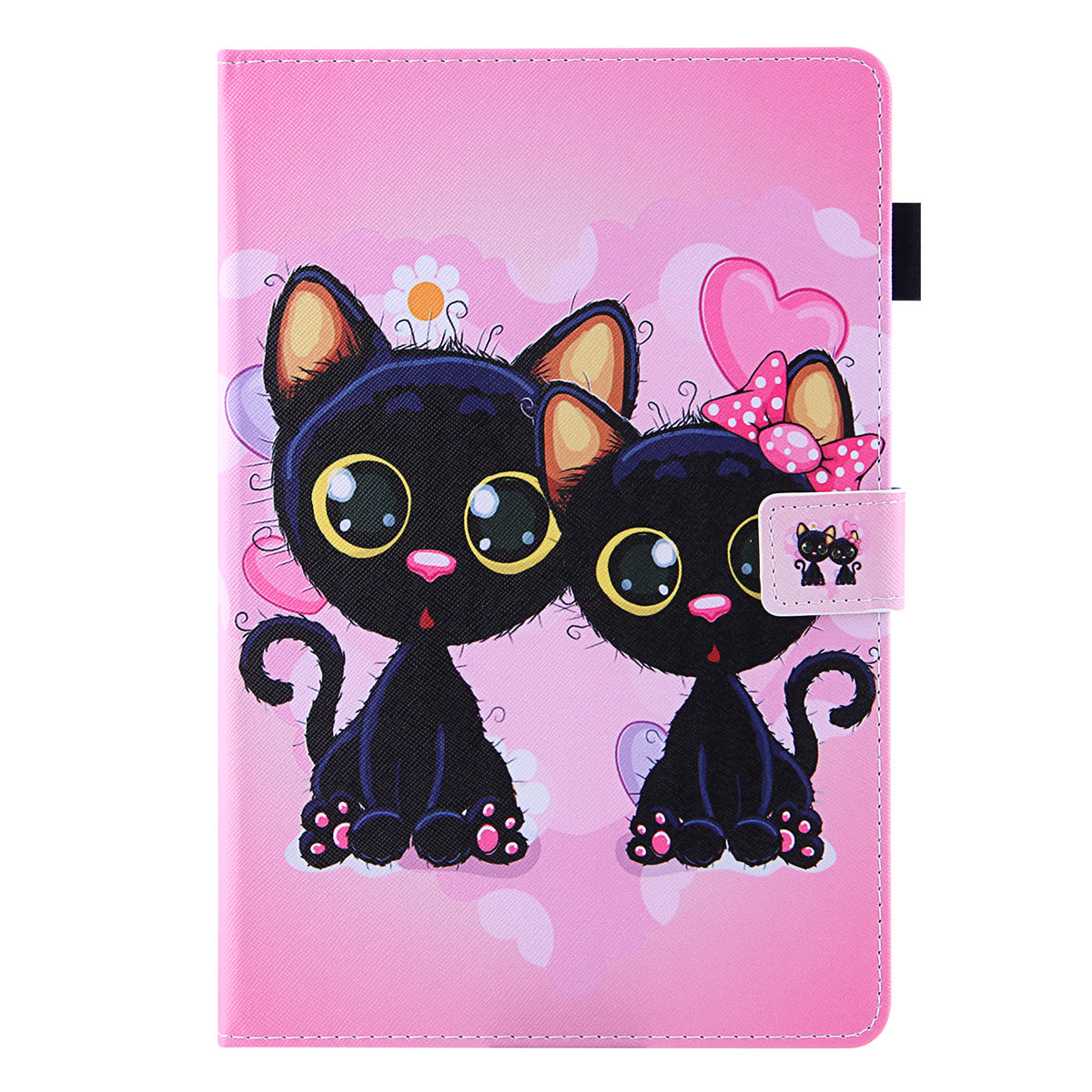 Pattern Printing Card Slot Tablet Case for Amazon Fire Max 11 PU Leather Folio Flip Cover with Stand - Two Black Cats
