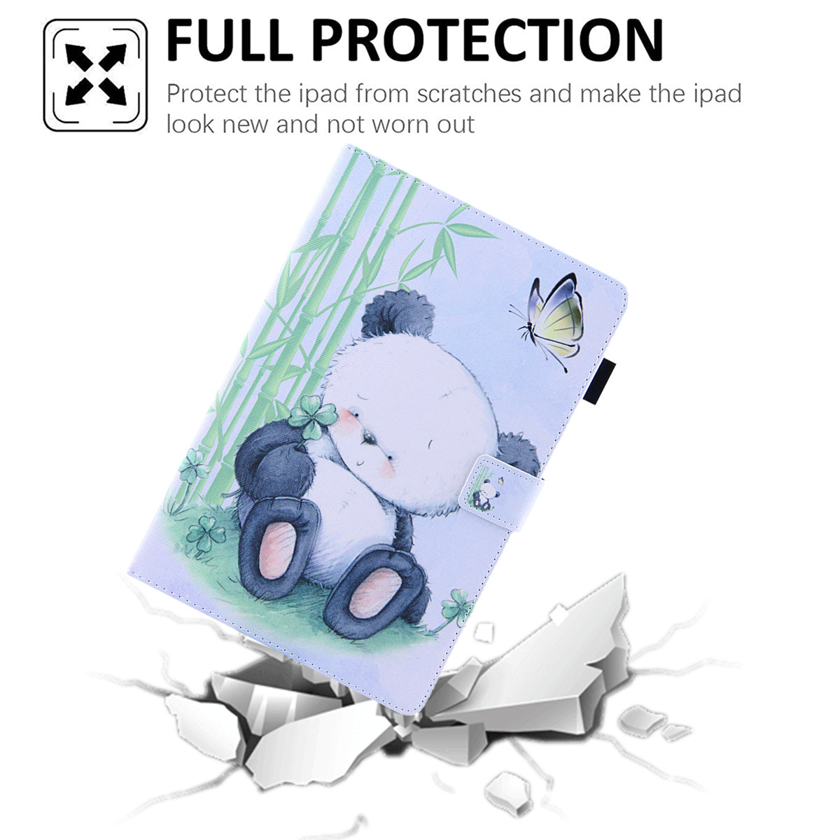 Pattern Printing Card Slot Tablet Case for Amazon Fire Max 11 PU Leather Folio Flip Cover with Stand - Panda
