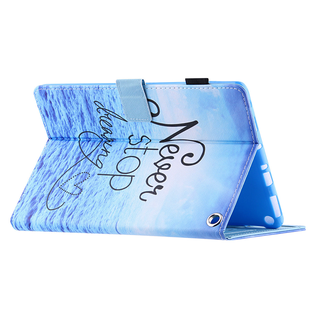 Pattern Printing Card Slot Tablet Case for Amazon Fire Max 11 PU Leather Folio Flip Cover with Stand - Never Stop Dreaming