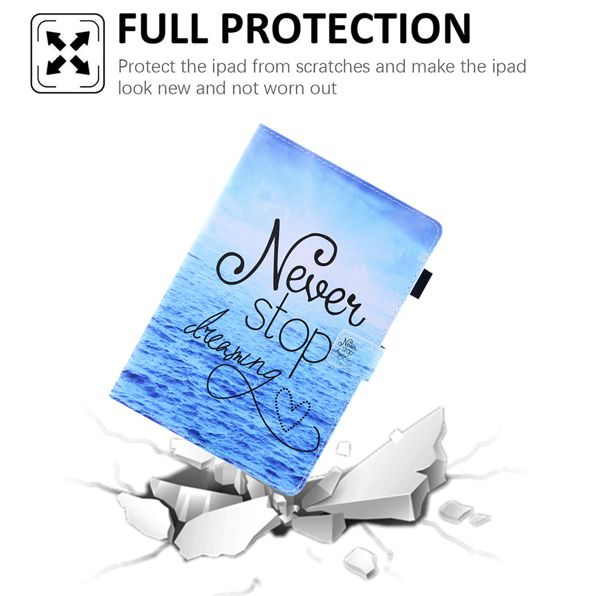 Pattern Printing Card Slot Tablet Case for Amazon Fire Max 11 PU Leather Folio Flip Cover with Stand - Never Stop Dreaming