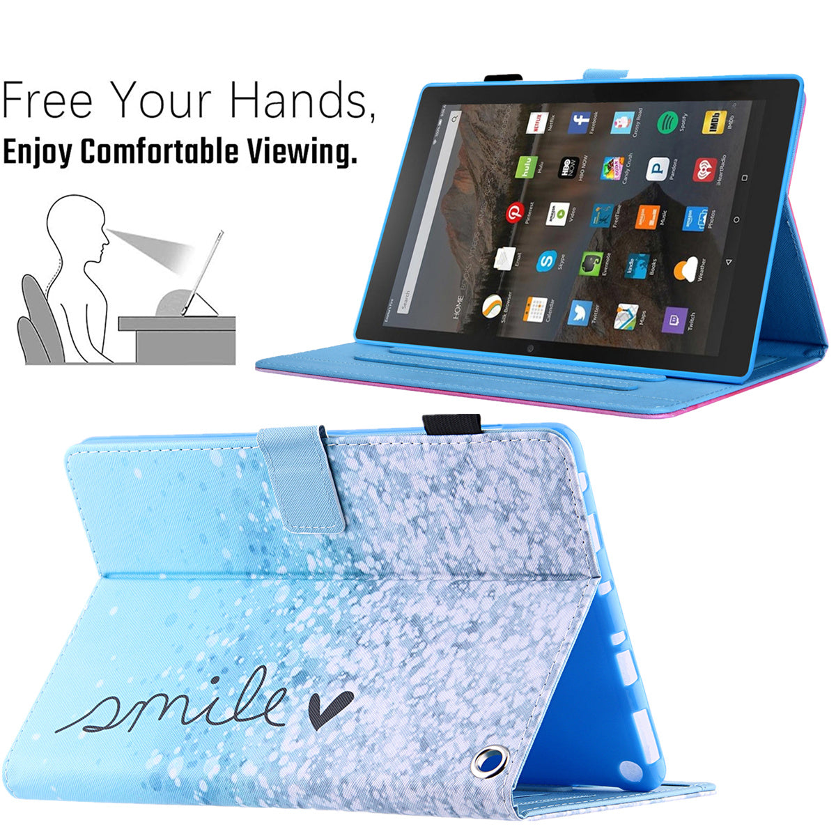 Pattern Printing Card Slot Tablet Case for Amazon Fire Max 11 PU Leather Folio Flip Cover with Stand - Beautiful Bubble