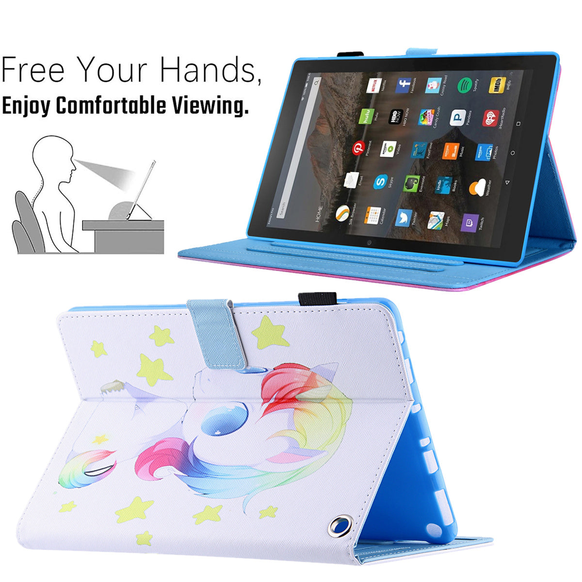 Pattern Printing Card Slot Tablet Case for Amazon Fire Max 11 PU Leather Folio Flip Cover with Stand - Baby Horse