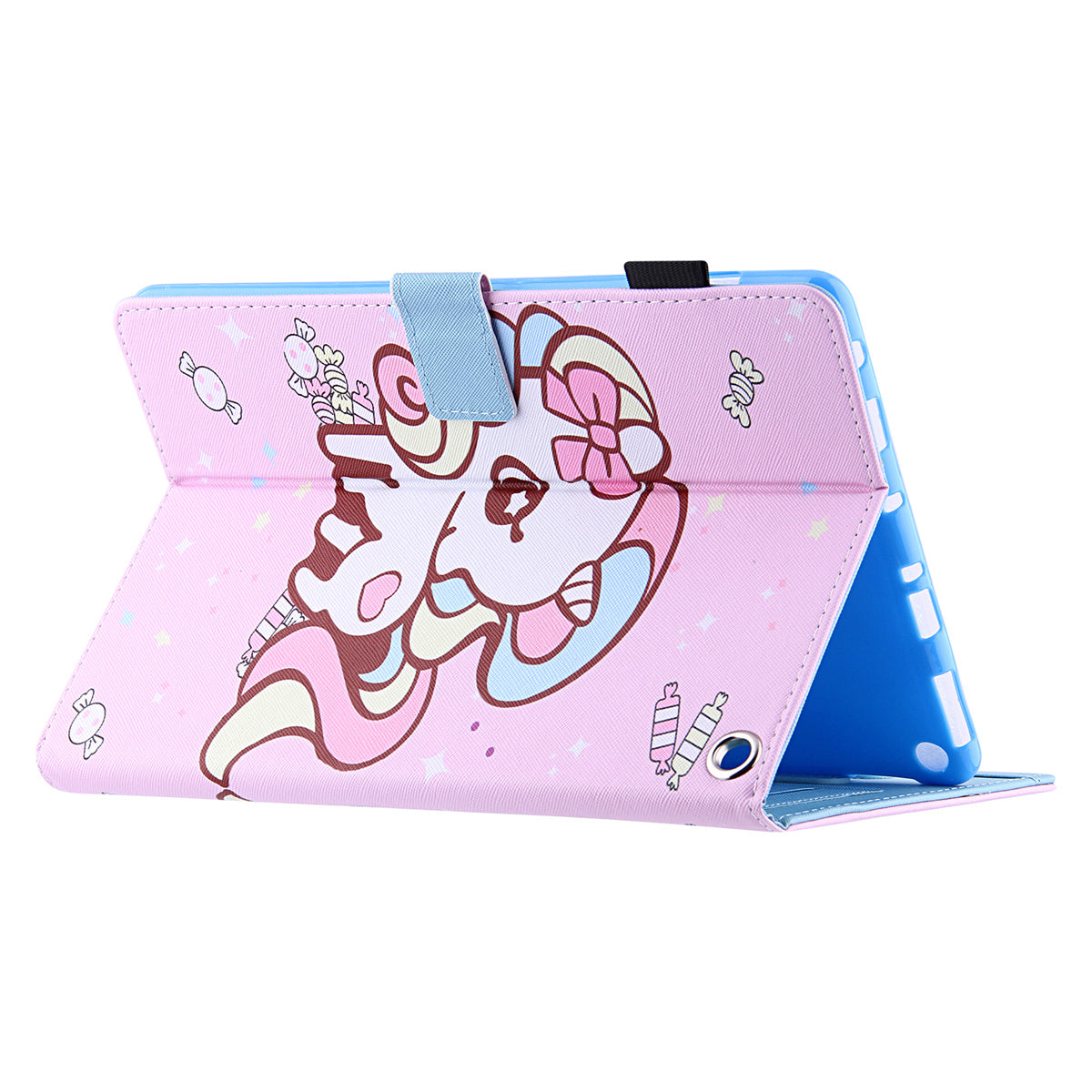 Pattern Printing Card Slot Tablet Case for Amazon Fire Max 11 PU Leather Folio Flip Cover with Stand - Candy Horse