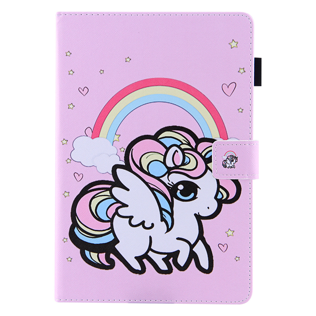 Pattern Printing Card Slot Tablet Case for Amazon Fire Max 11 PU Leather Folio Flip Cover with Stand - Rainbow Horse