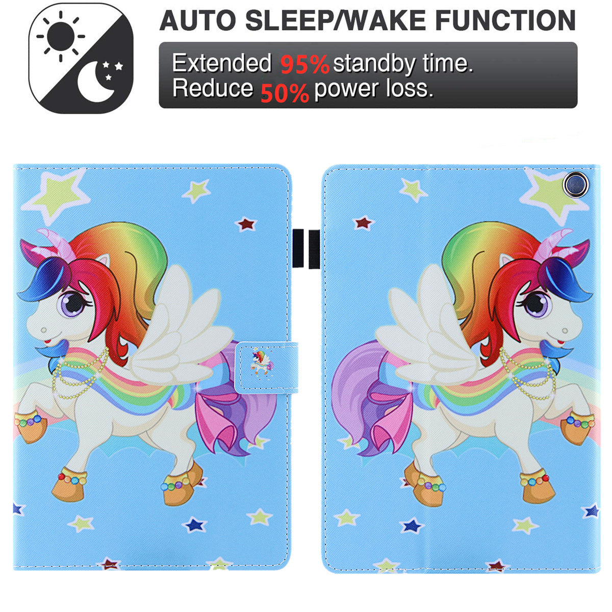 Pattern Printing Card Slot Tablet Case for Amazon Fire Max 11 PU Leather Folio Flip Cover with Stand - Star Horse