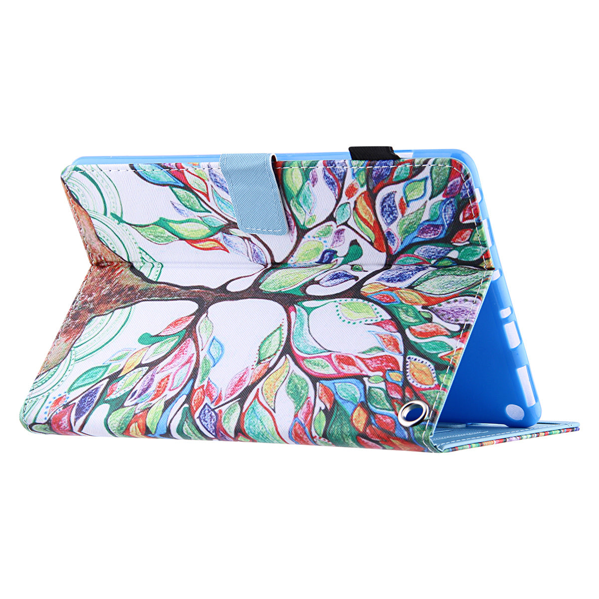 Pattern Printing Card Slot Tablet Case for Amazon Fire Max 11 PU Leather Folio Flip Cover with Stand - Life Tree