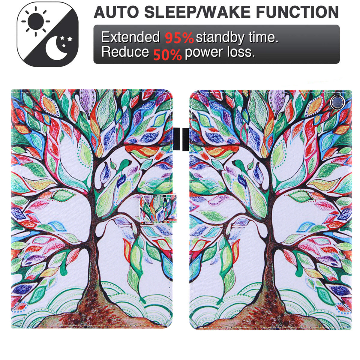 Pattern Printing Card Slot Tablet Case for Amazon Fire Max 11 PU Leather Folio Flip Cover with Stand - Life Tree