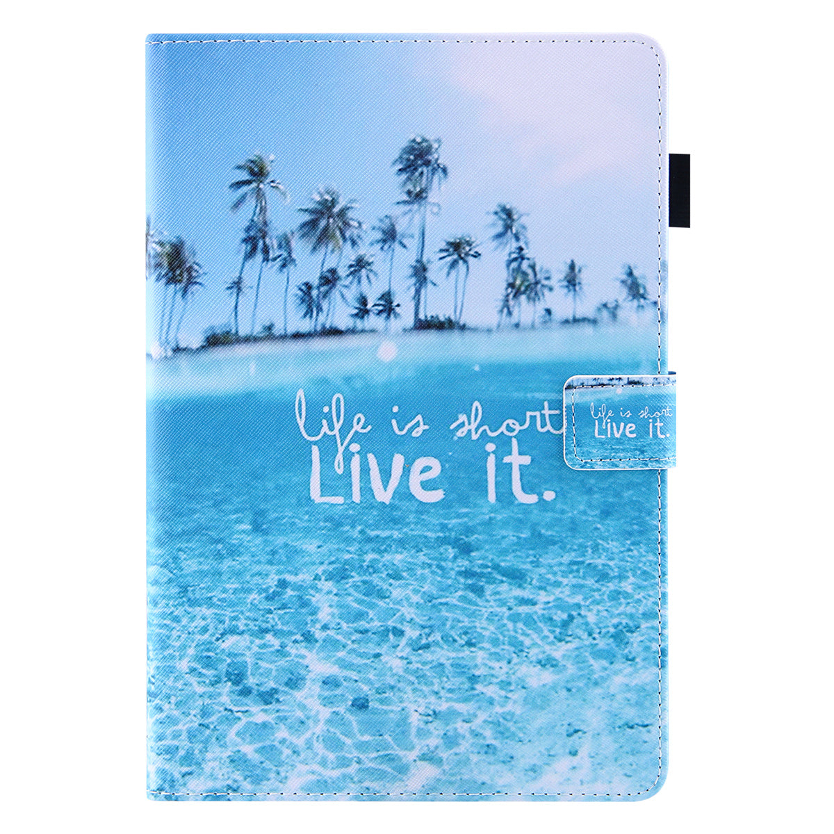 Pattern Printing Card Slot Tablet Case for Amazon Fire Max 11 PU Leather Folio Flip Cover with Stand - Beach