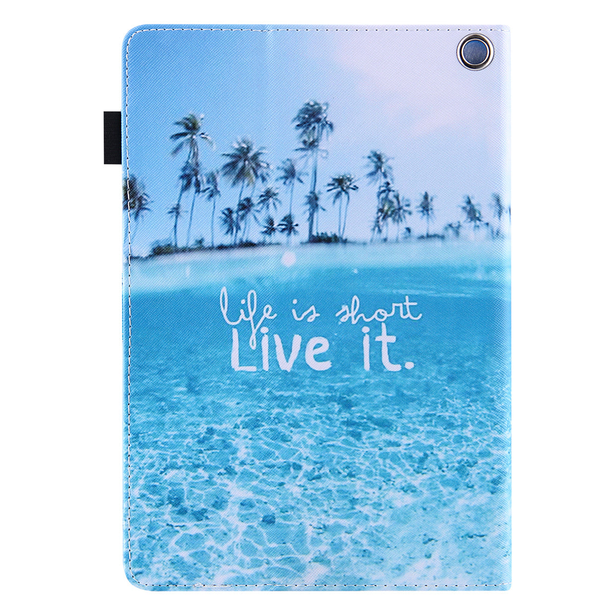 Pattern Printing Card Slot Tablet Case for Amazon Fire Max 11 PU Leather Folio Flip Cover with Stand - Beach