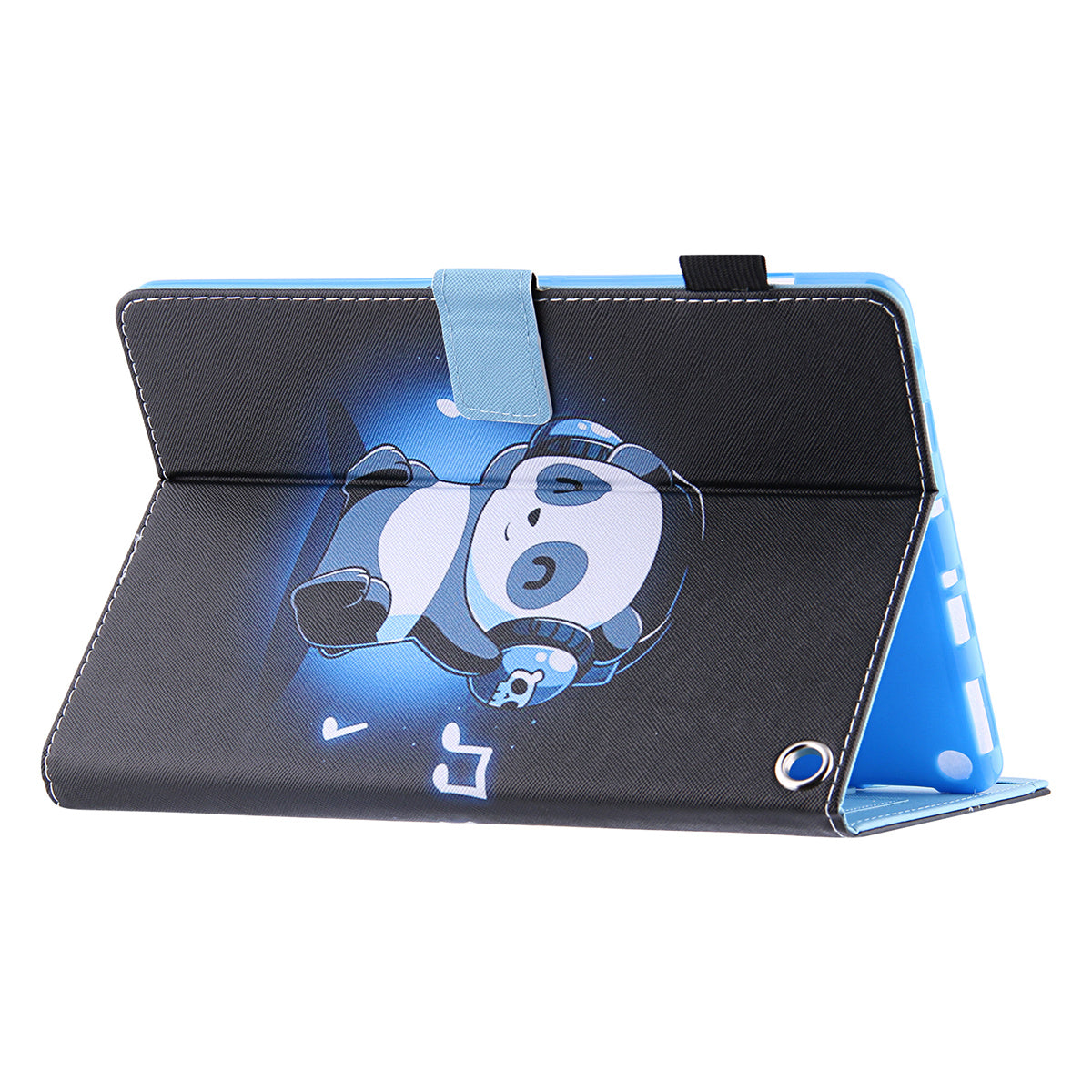 Uniqkart for Amazon Fire Max 11 Shockproof Case Pattern Printing Tablet Case Card Slot PU Leather Cover with Stand - Music Panda
