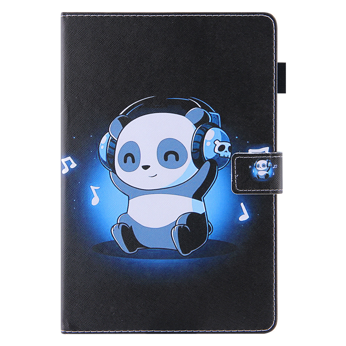 Uniqkart for Amazon Fire Max 11 Shockproof Case Pattern Printing Tablet Case Card Slot PU Leather Cover with Stand - Music Panda
