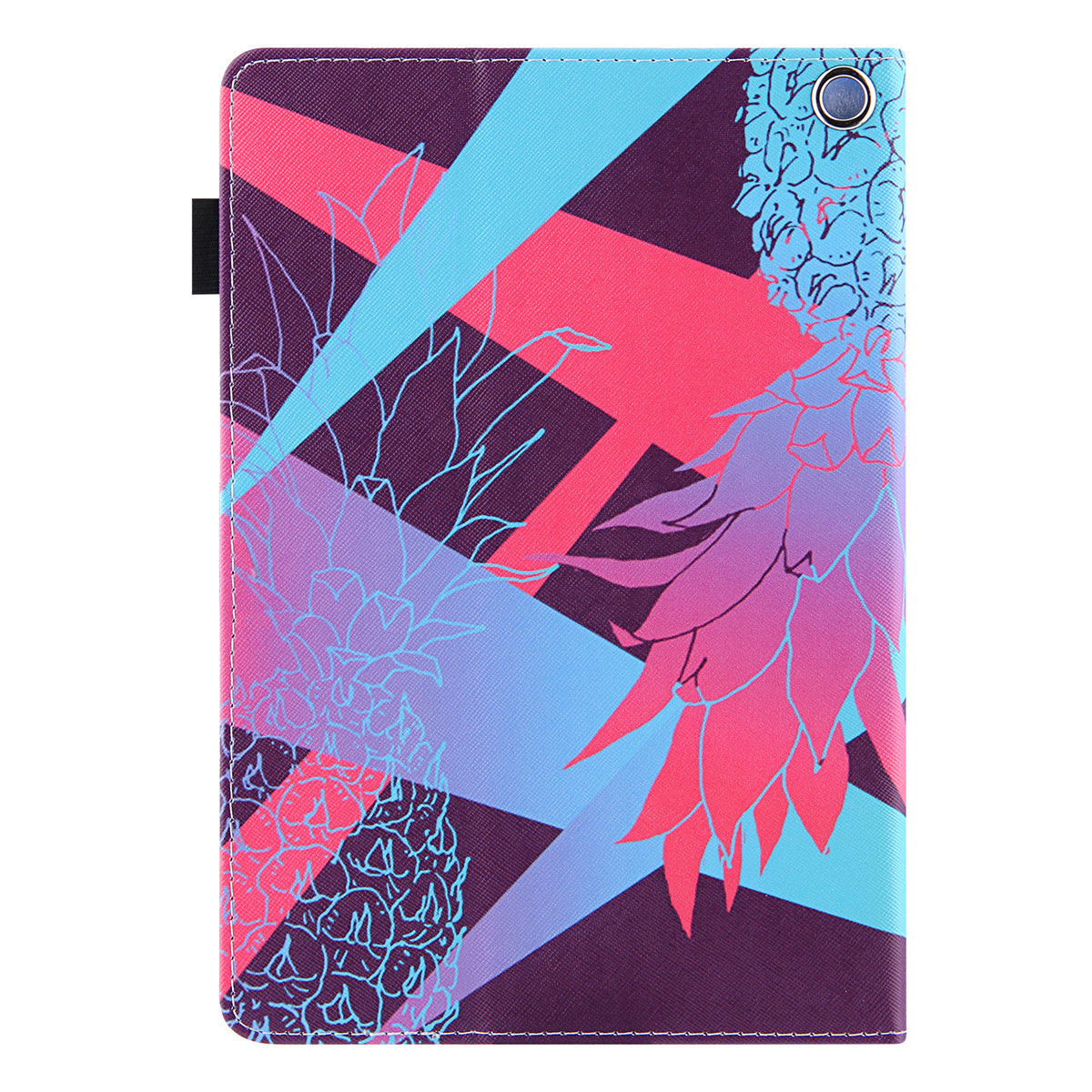 Uniqkart for Amazon Fire Max 11 Shockproof Case Pattern Printing Tablet Case Card Slot PU Leather Cover with Stand - Brilliant Pineapple