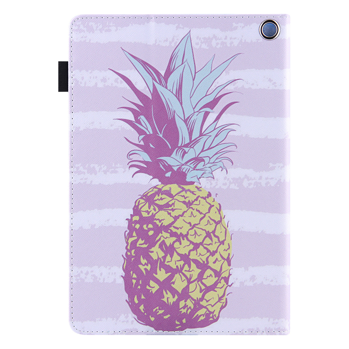 Uniqkart for Amazon Fire Max 11 Shockproof Case Pattern Printing Tablet Case Card Slot PU Leather Cover with Stand - Golden Pineapple