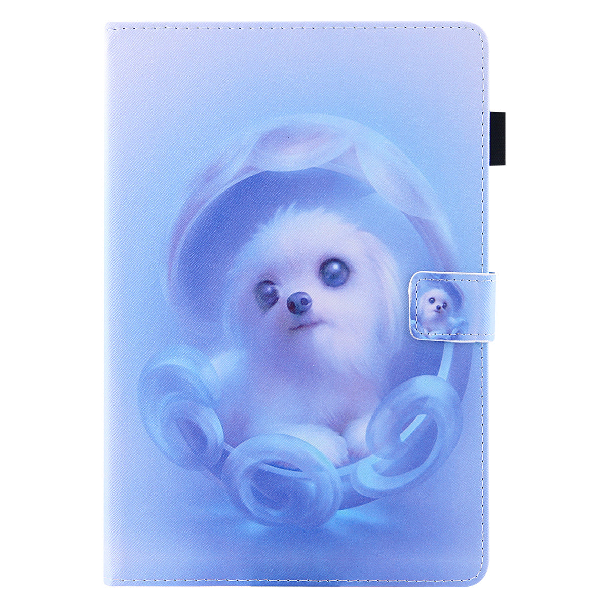 Uniqkart for Amazon Fire Max 11 Shockproof Case Pattern Printing Tablet Case Card Slot PU Leather Cover with Stand - Blue Dog