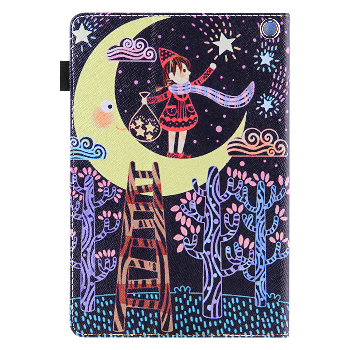 Uniqkart for Amazon Fire Max 11 Shockproof Case Pattern Printing Tablet Case Card Slot PU Leather Cover with Stand - Girl
