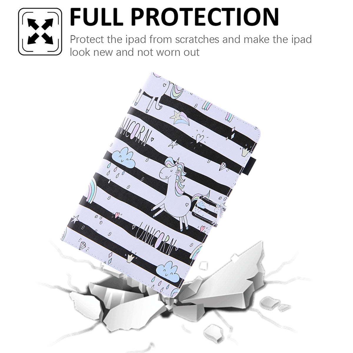 Uniqkart for Amazon Fire Max 11 Shockproof Case Pattern Printing Tablet Case Card Slot PU Leather Cover with Stand - Horse