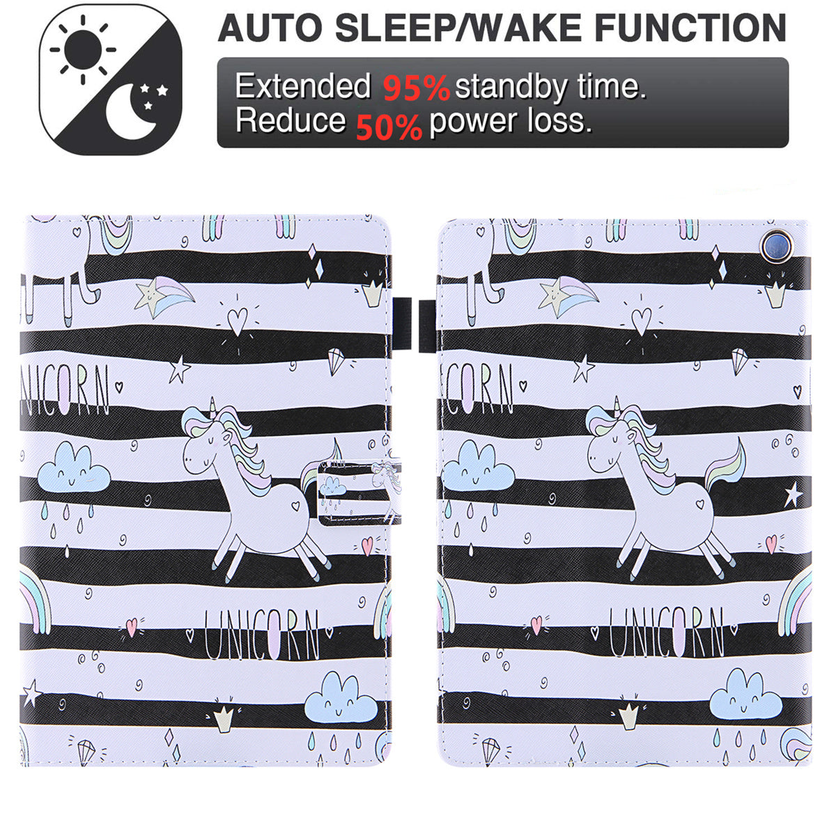 Uniqkart for Amazon Fire Max 11 Shockproof Case Pattern Printing Tablet Case Card Slot PU Leather Cover with Stand - Horse