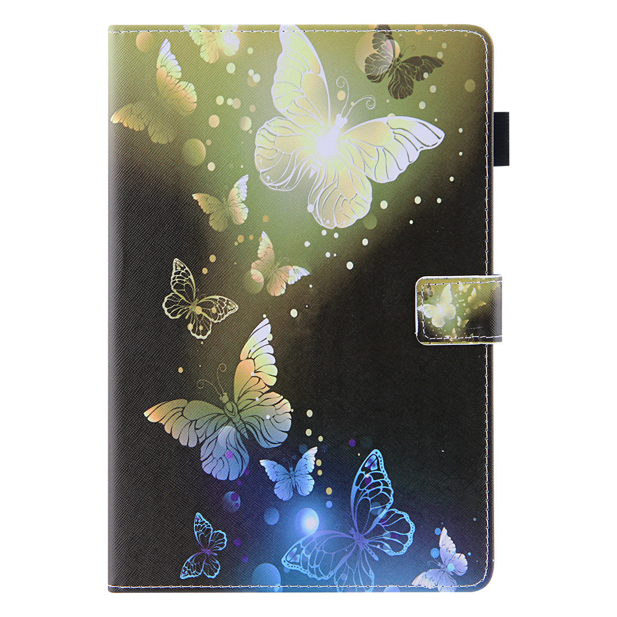 Uniqkart for Amazon Fire Max 11 Shockproof Case Pattern Printing Tablet Case Card Slot PU Leather Cover with Stand - Golden Butterfly