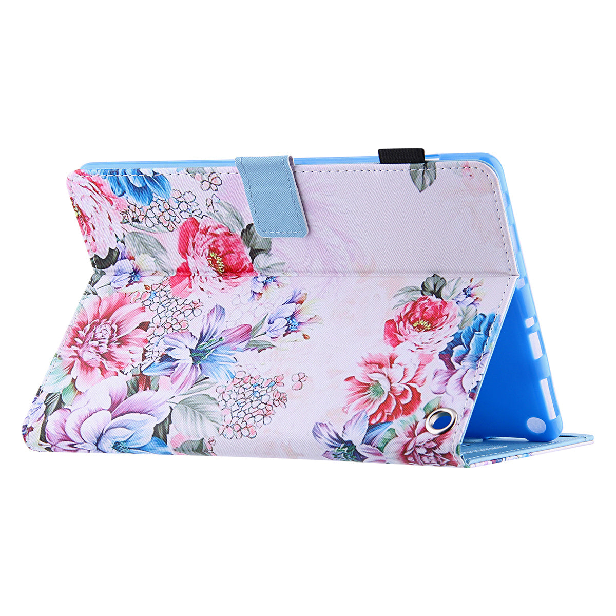 Uniqkart for Amazon Fire Max 11 Shockproof Case Pattern Printing Tablet Case Card Slot PU Leather Cover with Stand - Rose