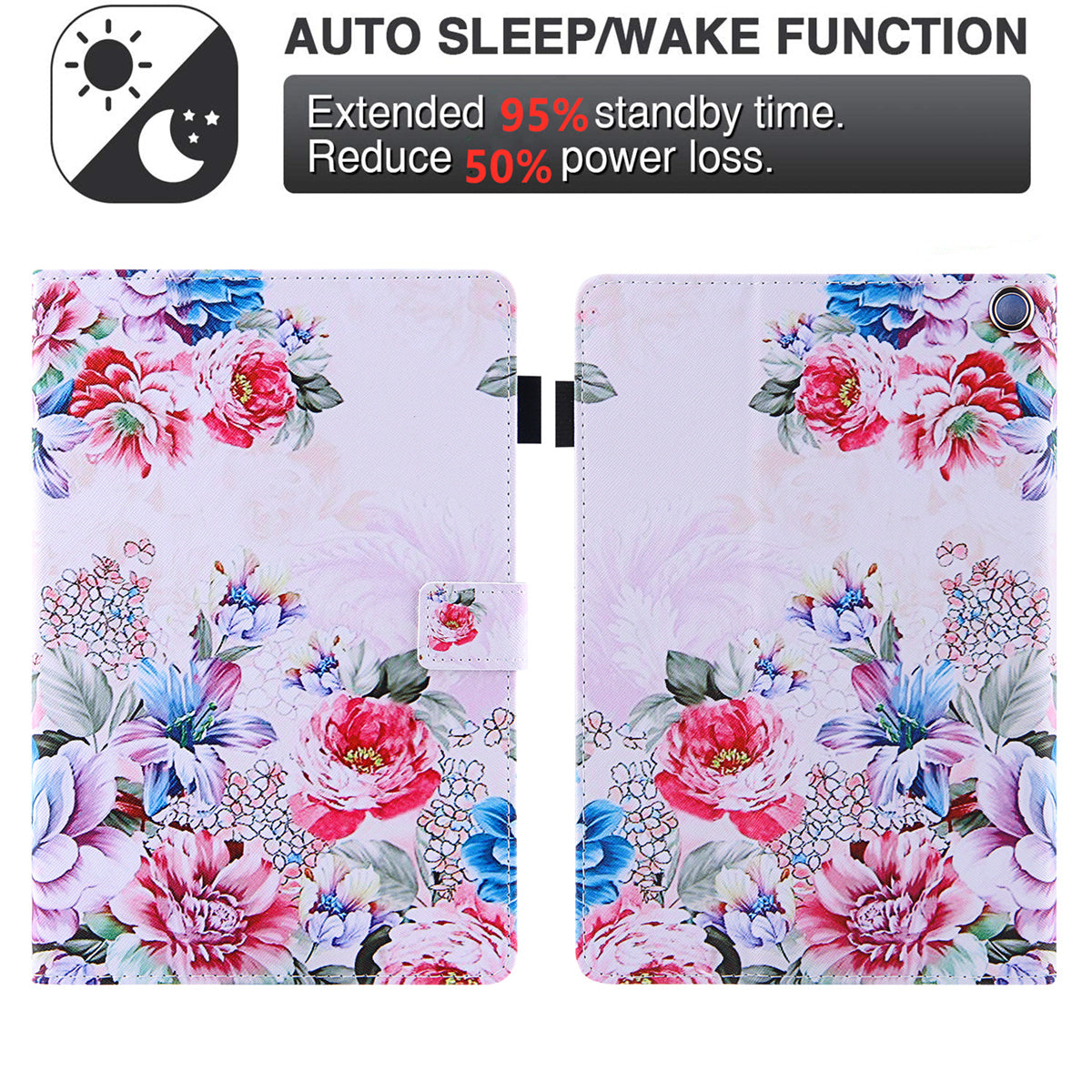 Uniqkart for Amazon Fire Max 11 Shockproof Case Pattern Printing Tablet Case Card Slot PU Leather Cover with Stand - Rose