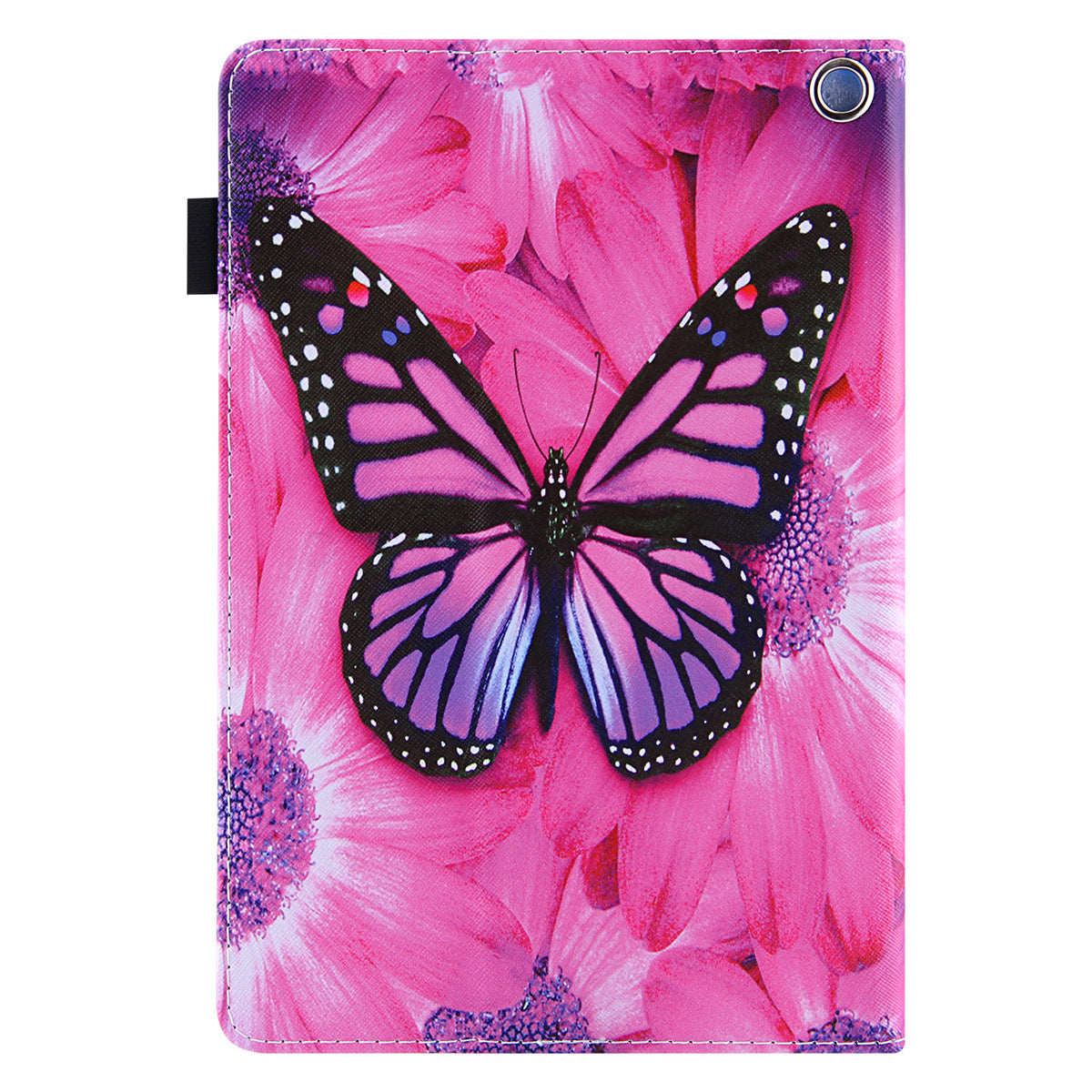 Uniqkart for Amazon Fire Max 11 Shockproof Case Pattern Printing Tablet Case Card Slot PU Leather Cover with Stand - Red Flower / Pink Butterfly
