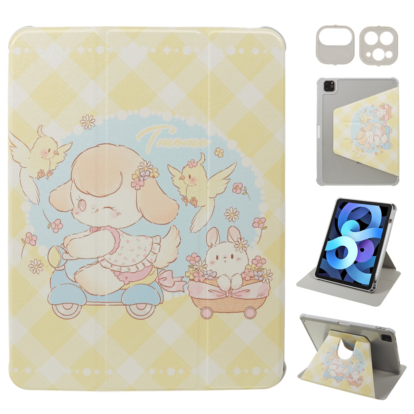 for iPad Air (2020) / (2022) / iPad Pro 11-inch (2018) / (2020) / (2021) / (2022) Tablet Case Printed PU Leather Cover with Pencil Holder - Trolley Girl