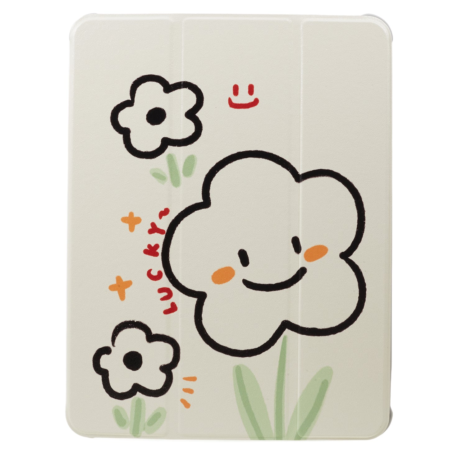 for iPad Air (2020) / (2022) / iPad Pro 11-inch (2018) / (2020) / (2021) / (2022) Tablet Case Printed PU Leather Cover with Pencil Holder - Smile Flower