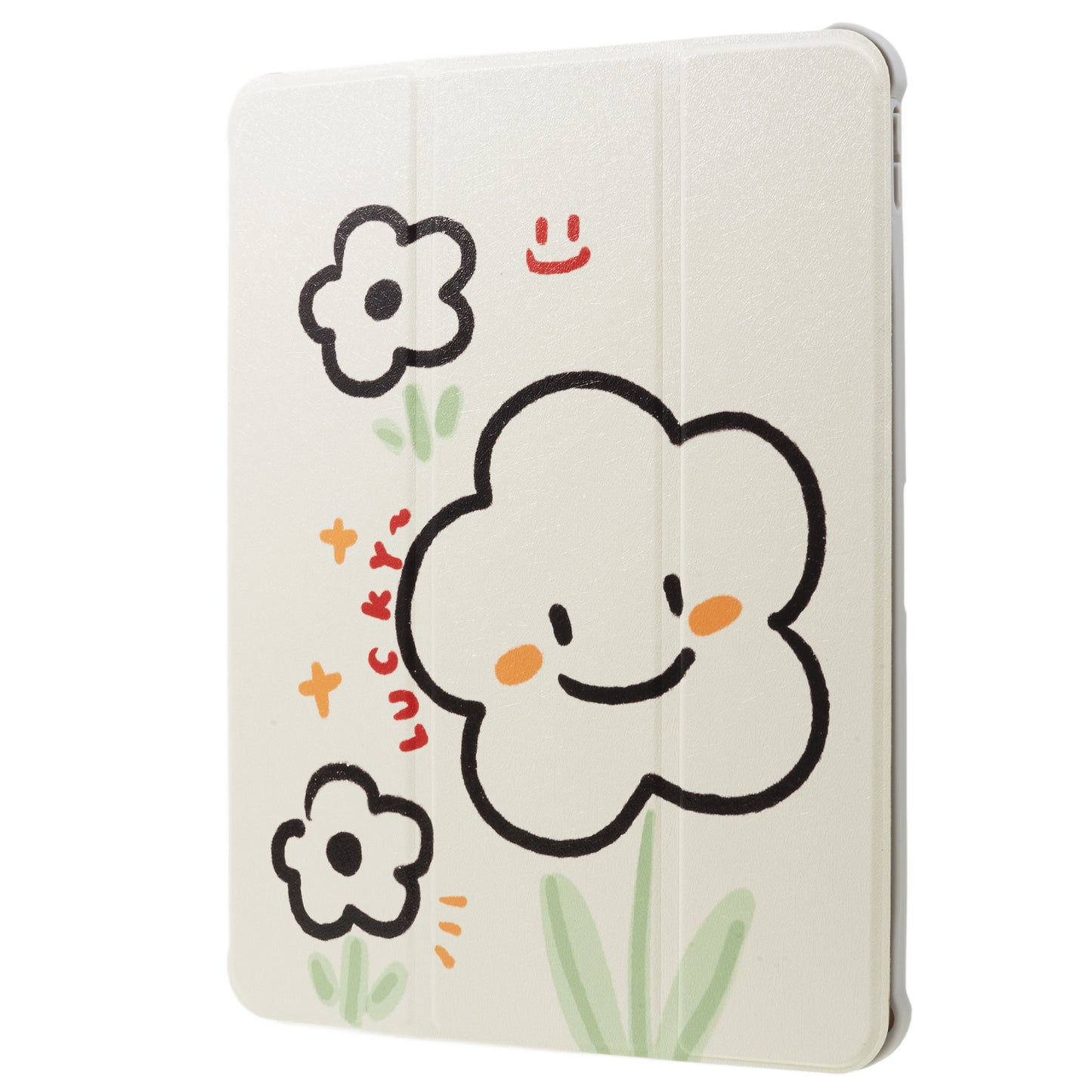 for iPad Air (2020) / (2022) / iPad Pro 11-inch (2018) / (2020) / (2021) / (2022) Tablet Case Printed PU Leather Cover with Pencil Holder - Smile Flower
