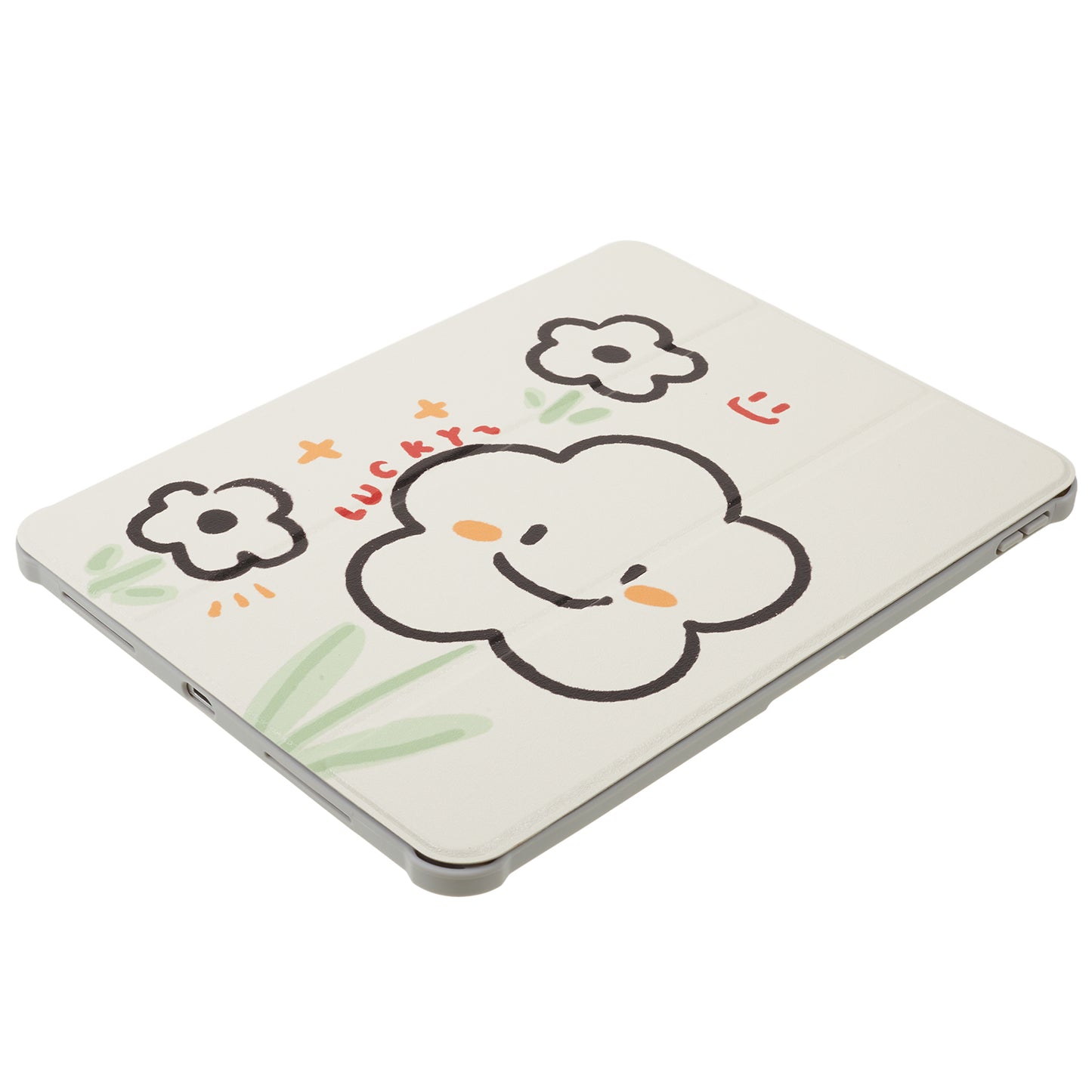 for iPad Air (2020) / (2022) / iPad Pro 11-inch (2018) / (2020) / (2021) / (2022) Tablet Case Printed PU Leather Cover with Pencil Holder - Smile Flower