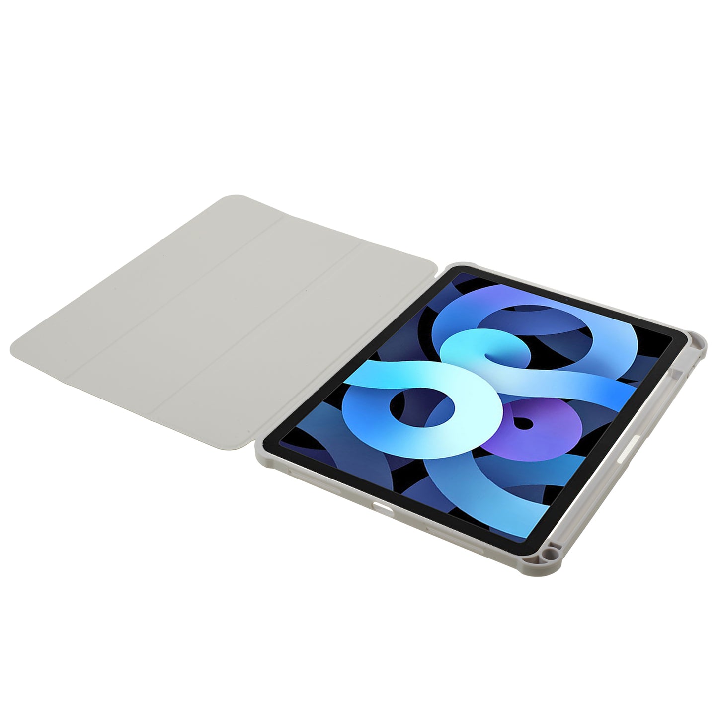 for iPad Air (2020) / (2022) / iPad Pro 11-inch (2018) / (2020) / (2021) / (2022) Tablet Case Printed PU Leather Cover with Pencil Holder - Black / White Dog