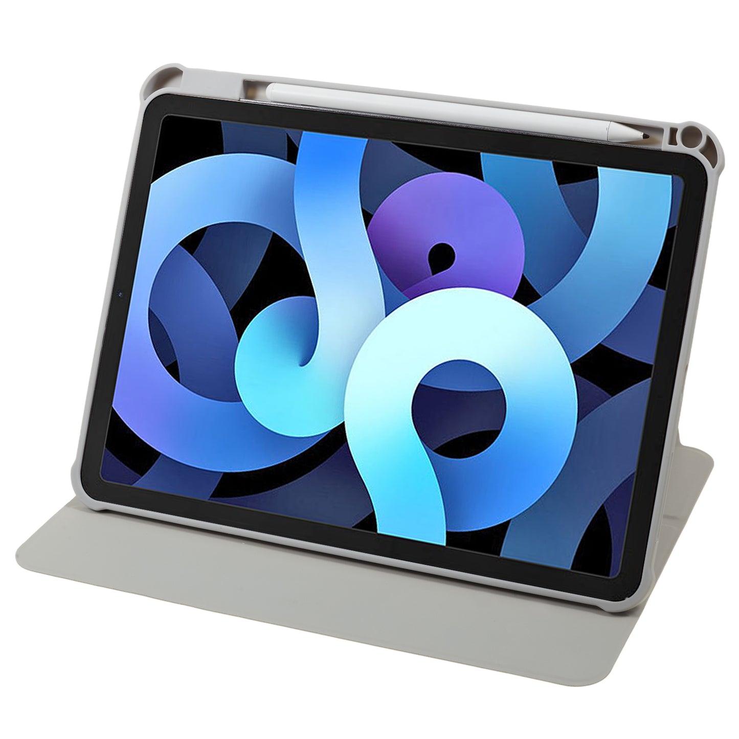 for iPad Air (2020) / (2022) / iPad Pro 11-inch (2018) / (2020) / (2021) / (2022) Tablet Case Printed PU Leather Cover with Pencil Holder - Black / White Dog