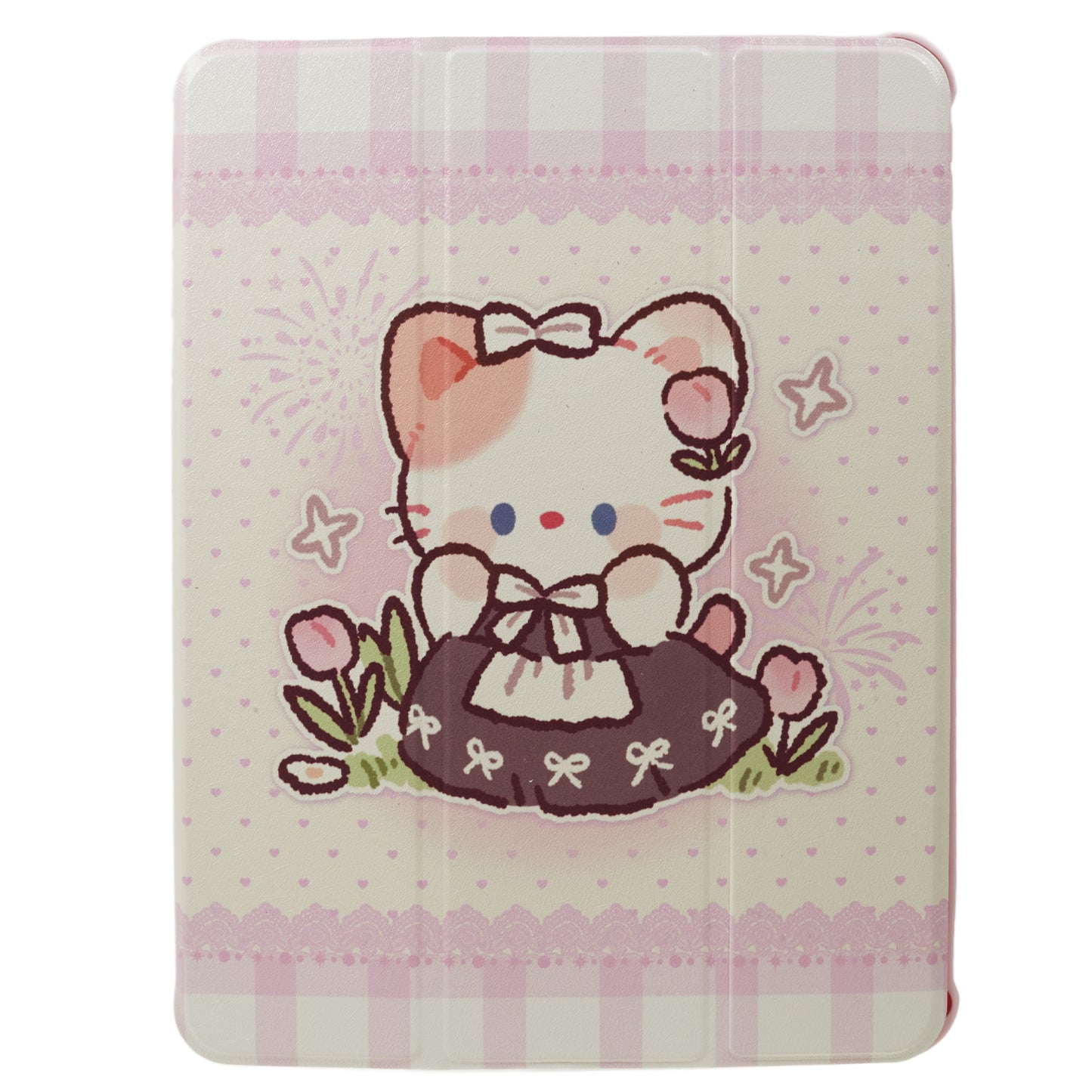 for iPad Air (2020) / (2022) / iPad Pro 11-inch (2018) / (2020) / (2021) / (2022) Tablet Case Printed PU Leather Cover with Pencil Holder - Cute Cat