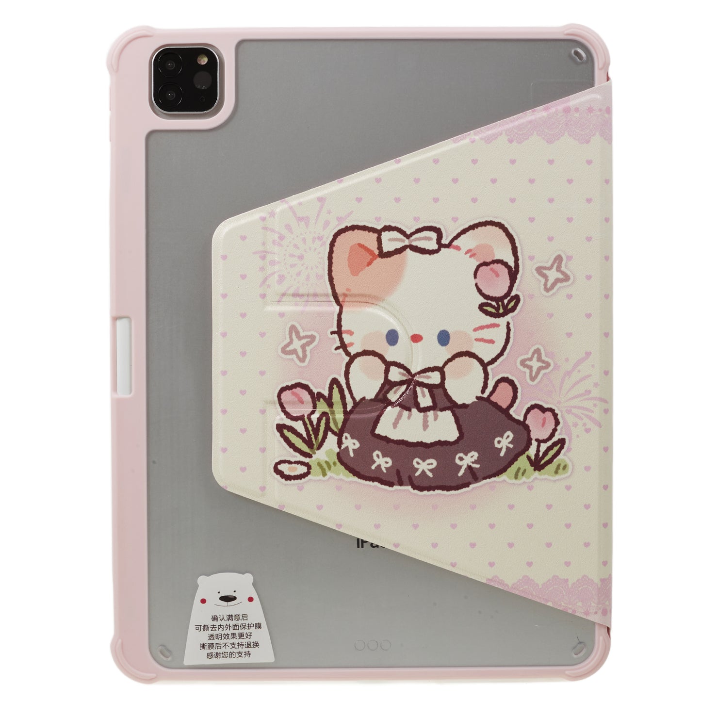 for iPad Air (2020) / (2022) / iPad Pro 11-inch (2018) / (2020) / (2021) / (2022) Tablet Case Printed PU Leather Cover with Pencil Holder - Cute Cat