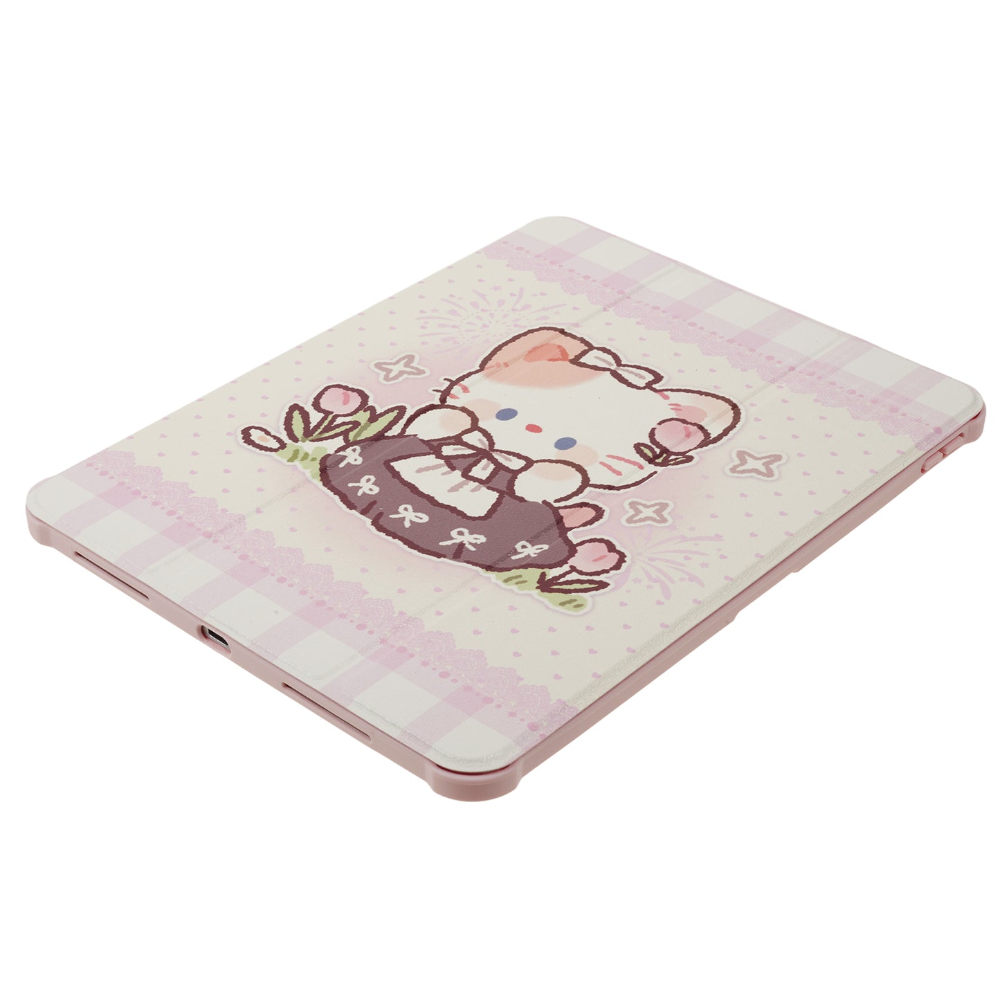 for iPad Air (2020) / (2022) / iPad Pro 11-inch (2018) / (2020) / (2021) / (2022) Tablet Case Printed PU Leather Cover with Pencil Holder - Cute Cat