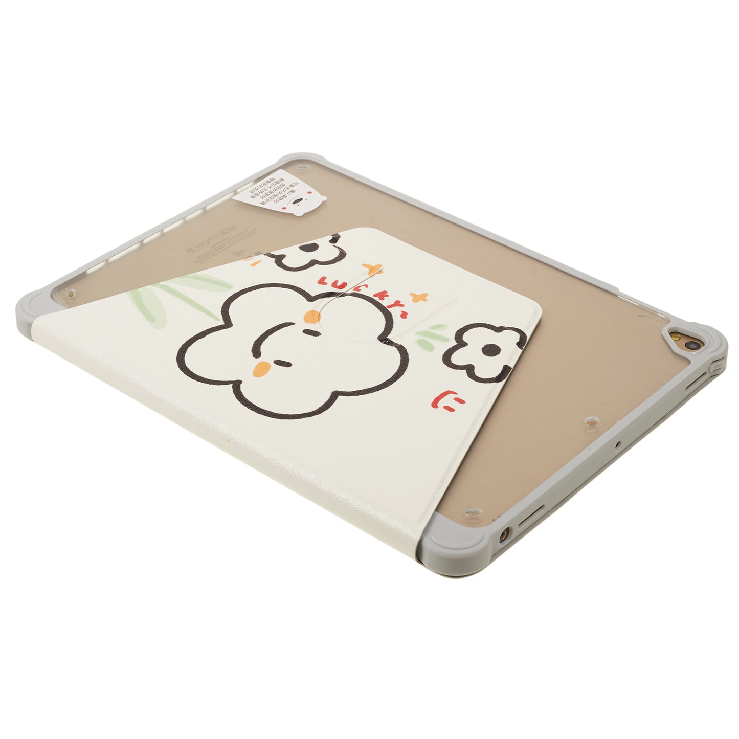 Uniqkart for iPad 9.7-inch (2017) / (2018) / iPad Pro 9.7 inch (2016) Printed Case PU Leather Tablet Cover with Pencil Slot - Smile Flower