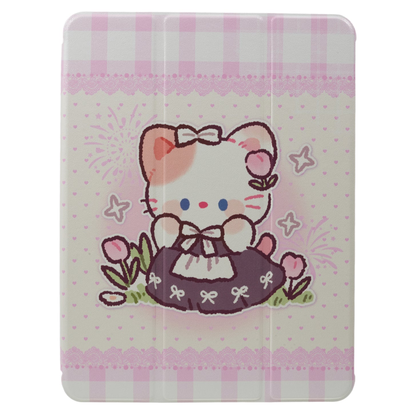 for iPad 9.7-inch (2017) / (2018) / iPad Pro 9.7 inch (2016) Printed Case PU Leather Tablet Cover with Pencil Slot - Cute Cat