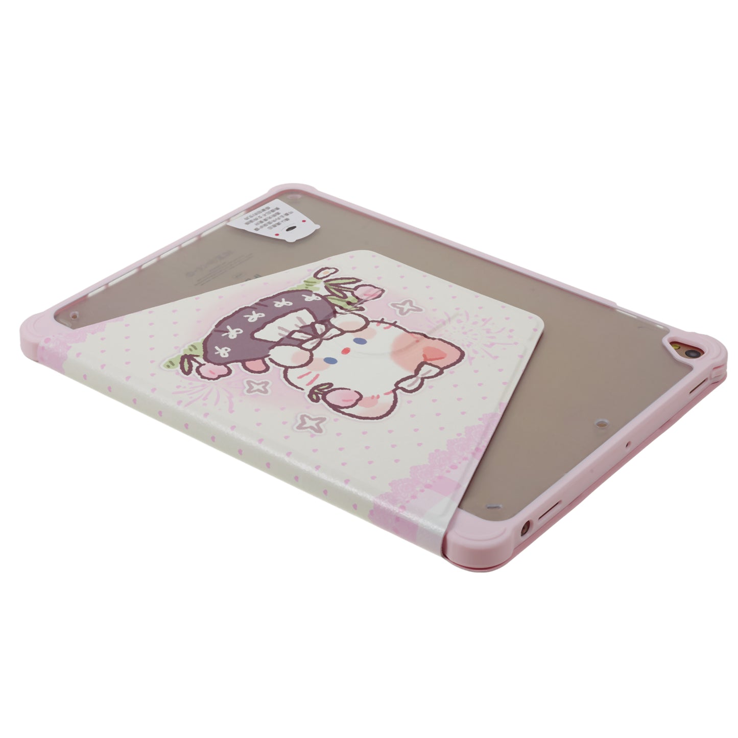 for iPad 9.7-inch (2017) / (2018) / iPad Pro 9.7 inch (2016) Printed Case PU Leather Tablet Cover with Pencil Slot - Cute Cat