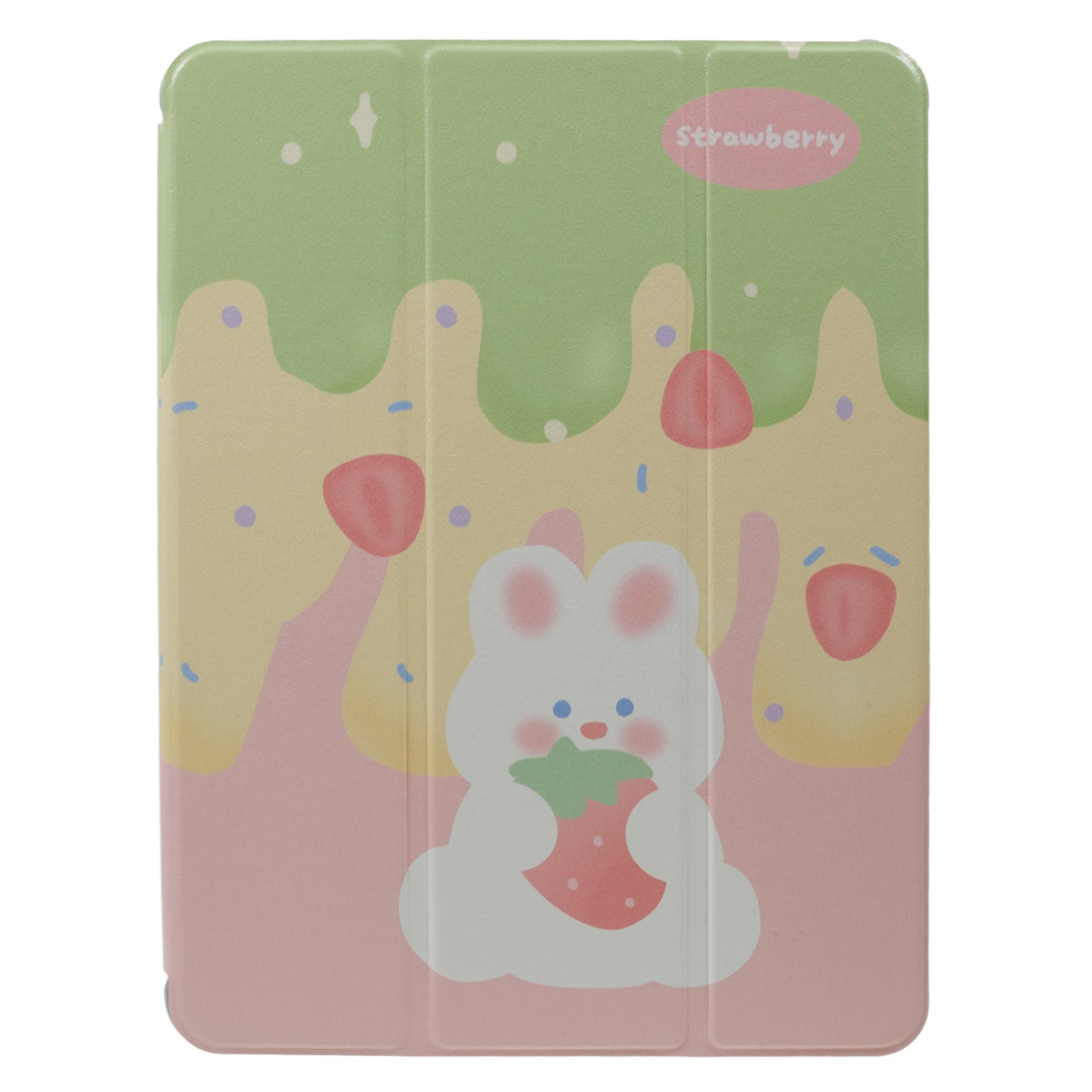 for iPad 9.7-inch (2017) / (2018) / iPad Pro 9.7 inch (2016) Printed Case PU Leather Tablet Cover with Pencil Slot - Rabbit