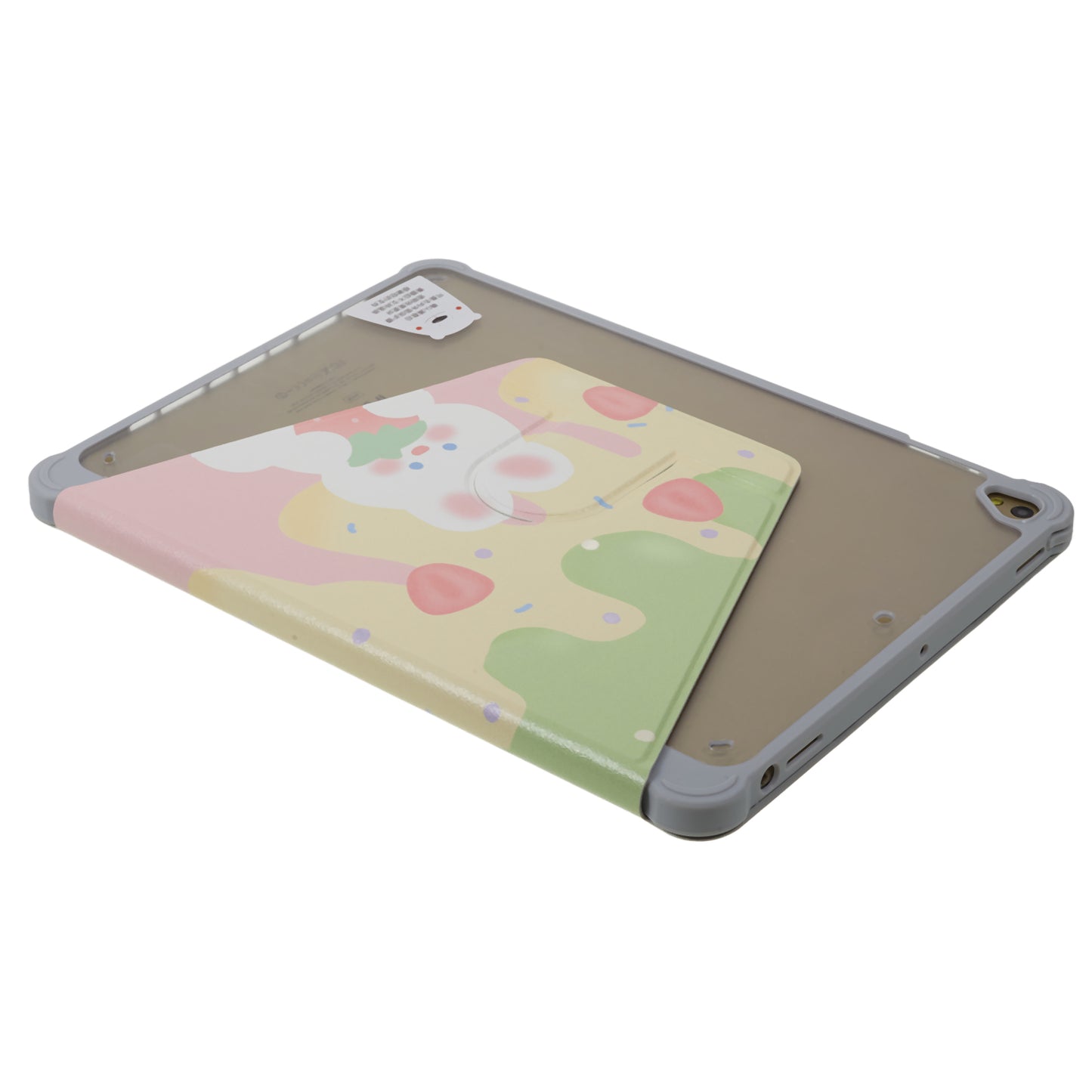 for iPad 9.7-inch (2017) / (2018) / iPad Pro 9.7 inch (2016) Printed Case PU Leather Tablet Cover with Pencil Slot - Rabbit