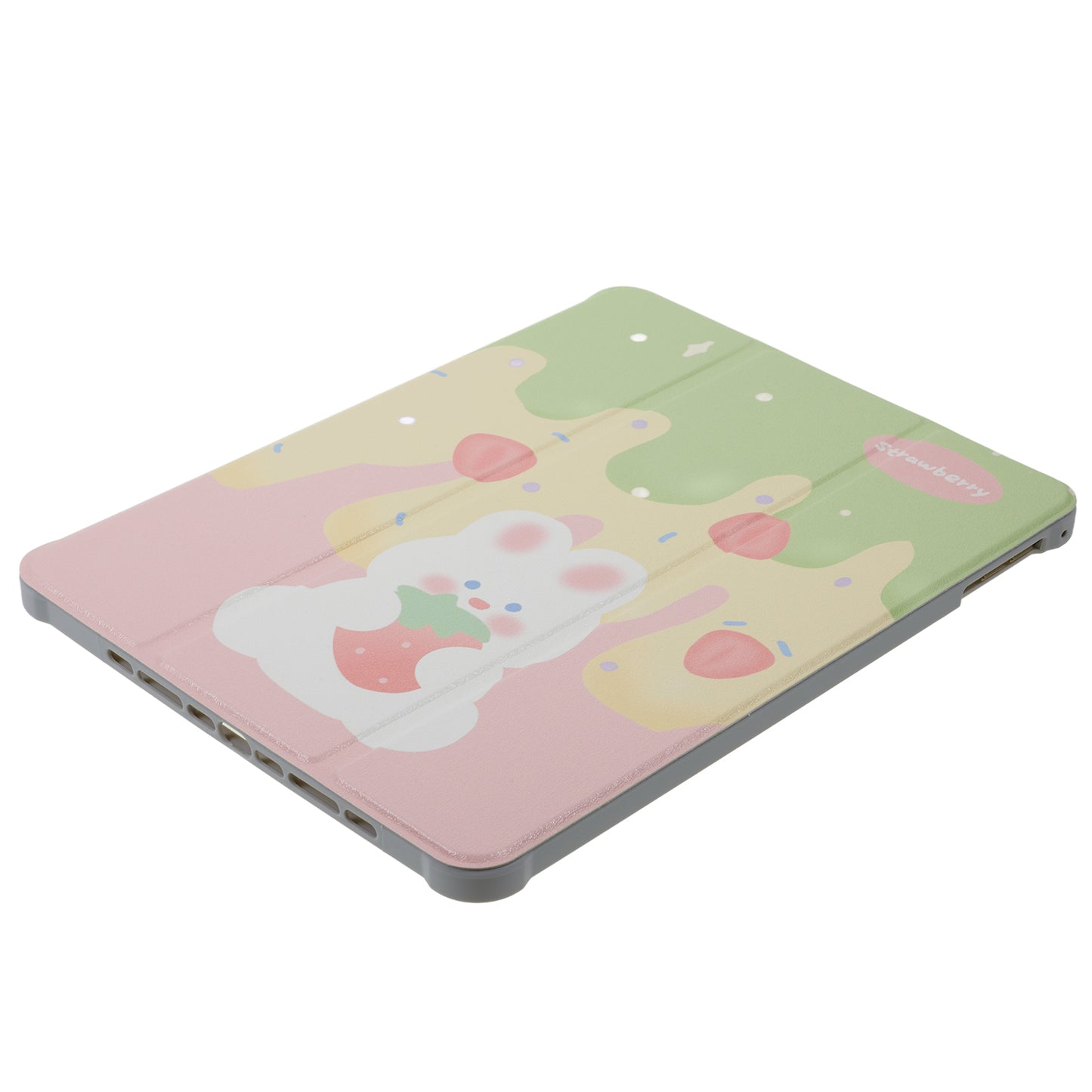 for iPad 9.7-inch (2017) / (2018) / iPad Pro 9.7 inch (2016) Printed Case PU Leather Tablet Cover with Pencil Slot - Rabbit