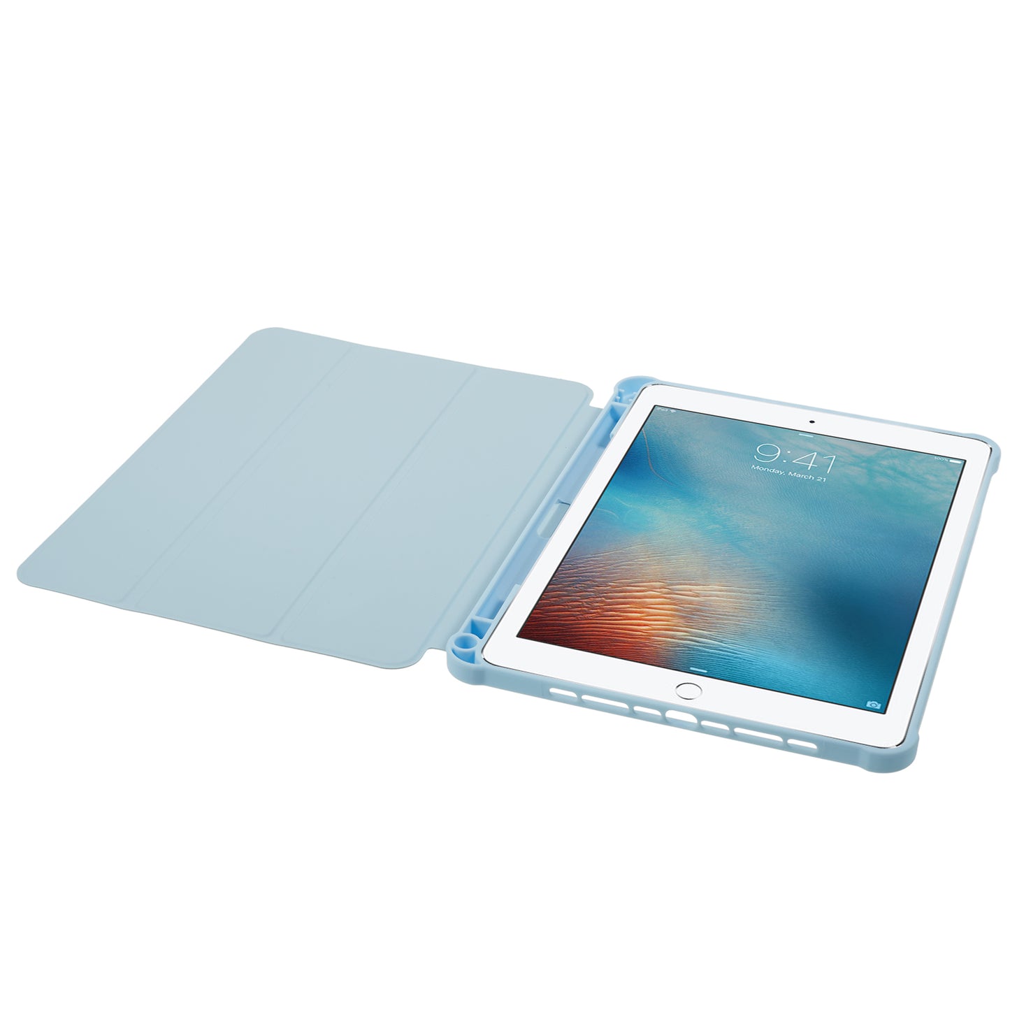 for iPad 9.7-inch (2017) / (2018) / iPad Pro 9.7 inch (2016) Printed Case PU Leather Tablet Cover with Pencil Slot - Duck