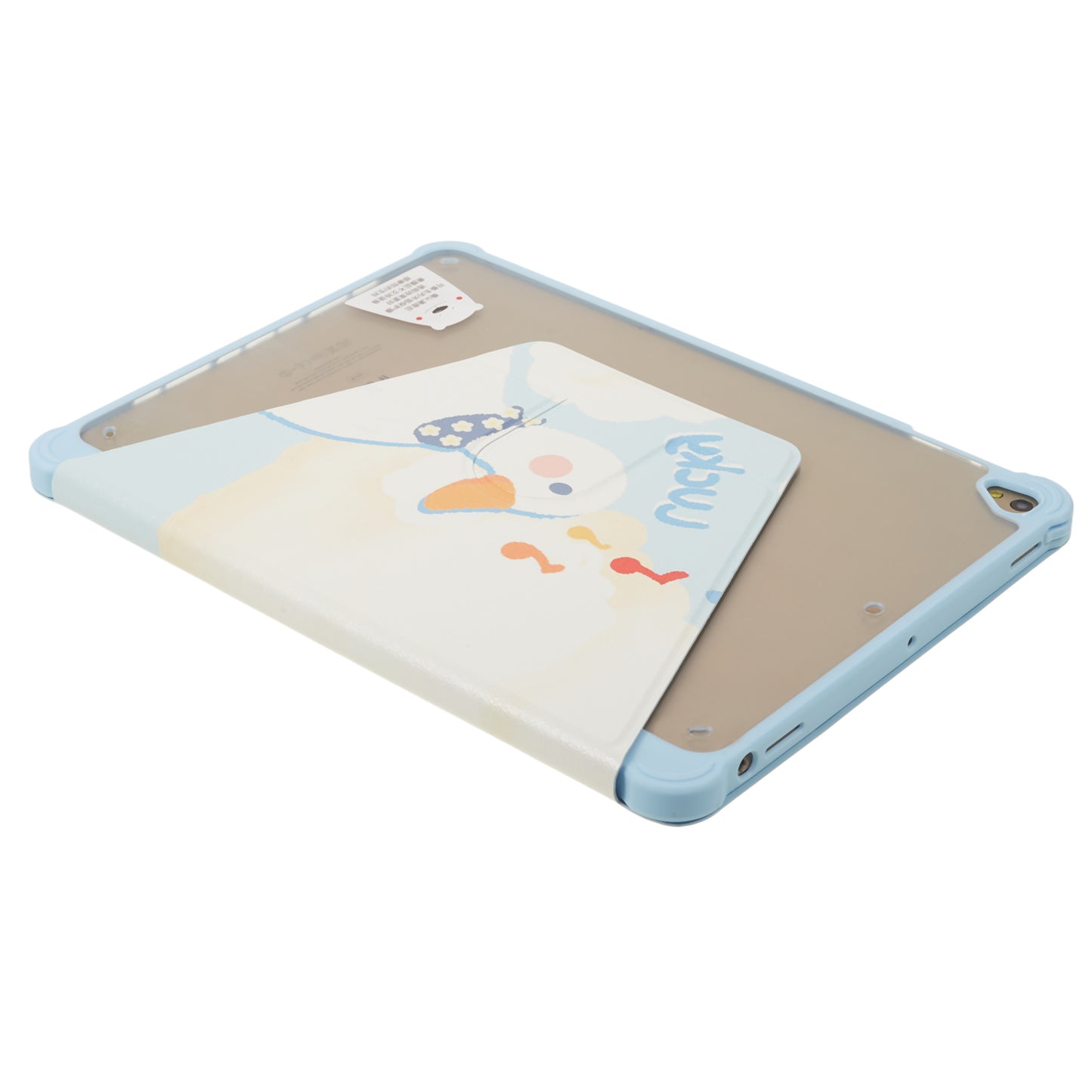 for iPad 9.7-inch (2017) / (2018) / iPad Pro 9.7 inch (2016) Printed Case PU Leather Tablet Cover with Pencil Slot - Duck