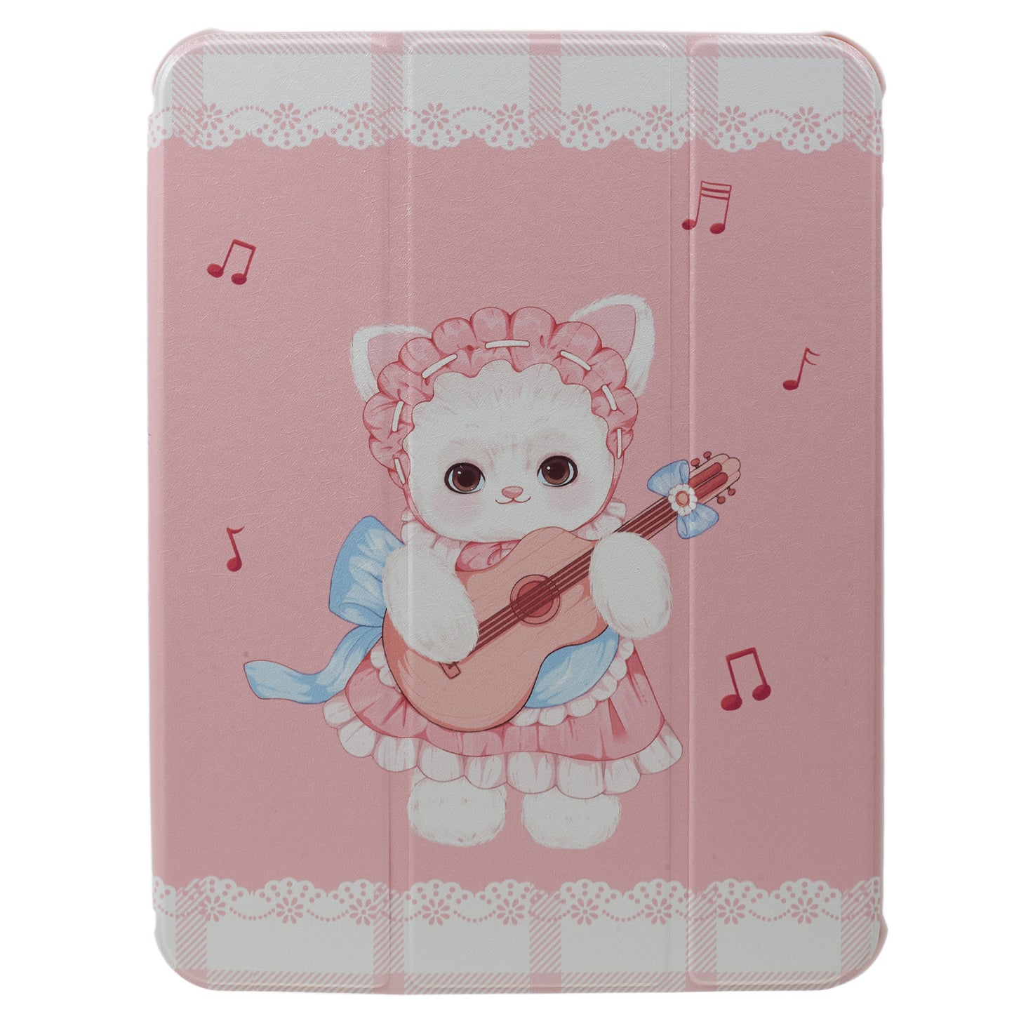 Pattern Printed Tablet Case for iPad 10.9 (2022) 360-Degree Rotating Stand Anti-Drop PU Leather Cover with Pencil Slot - Guitar Cat